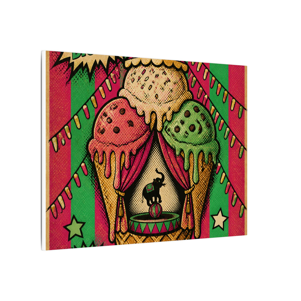 Ice Cream Cone Circus Tent Wall Art Canvas 16×20 Pop Art Living Room Decor Maximalist Print