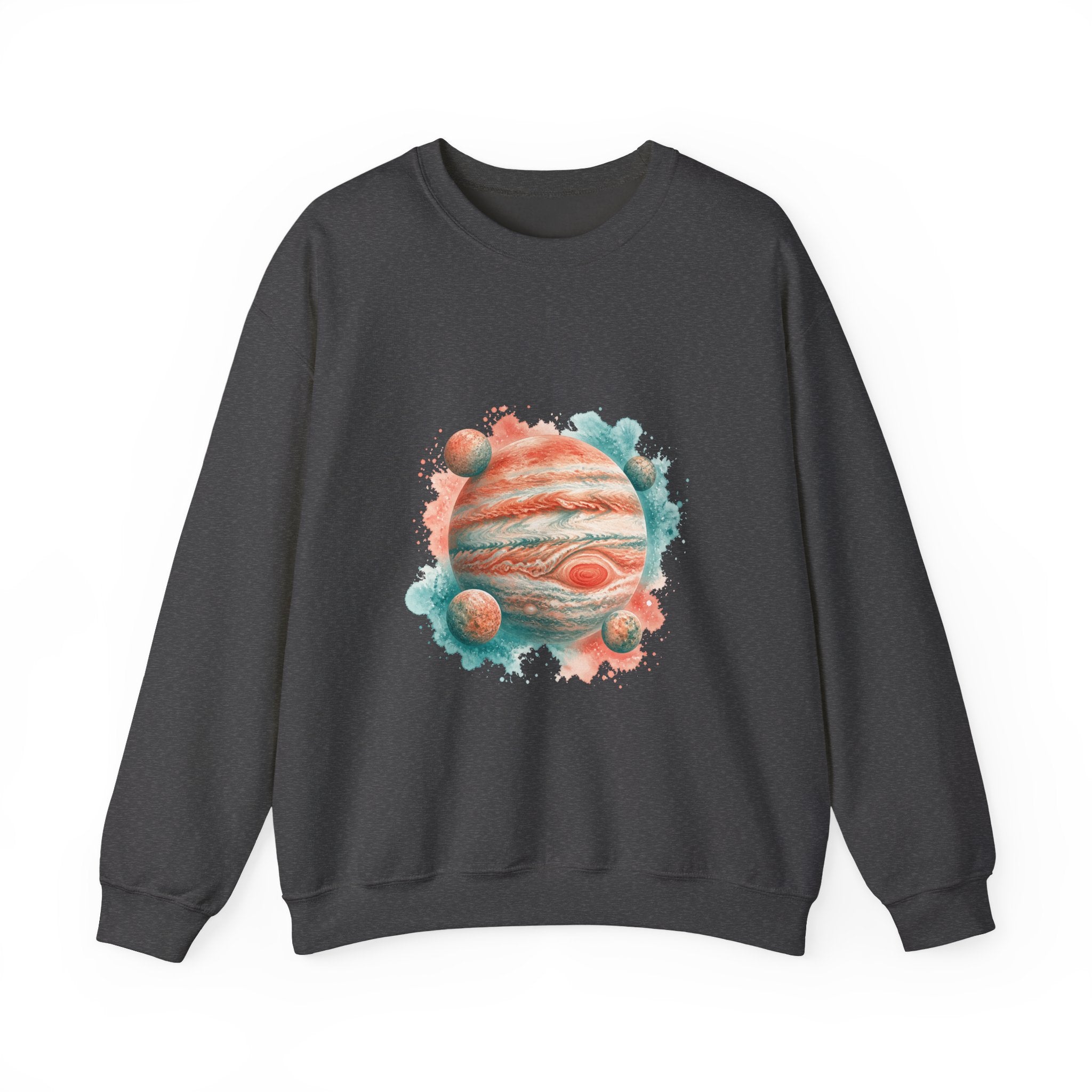 Matching Couple Sweatshirt - Saturn & Jupiter Matching Couple Premium Fleece Sweatshirt Watercolor Art His Hers Birthday Gift - Design B