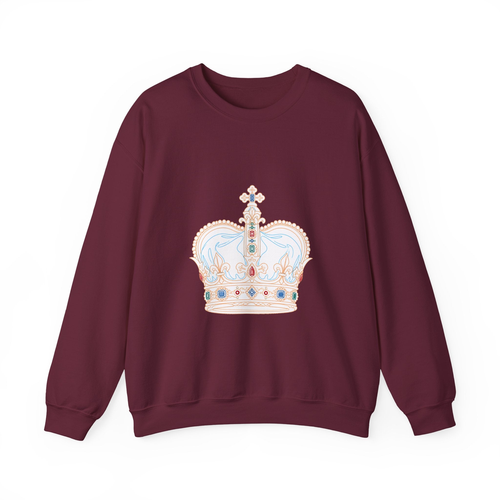Matching Couple Sweatshirt - Crown & Shield Matching Couple Comfort Colors Crew Minimalist Art His Hers Christmas Gift - Design A