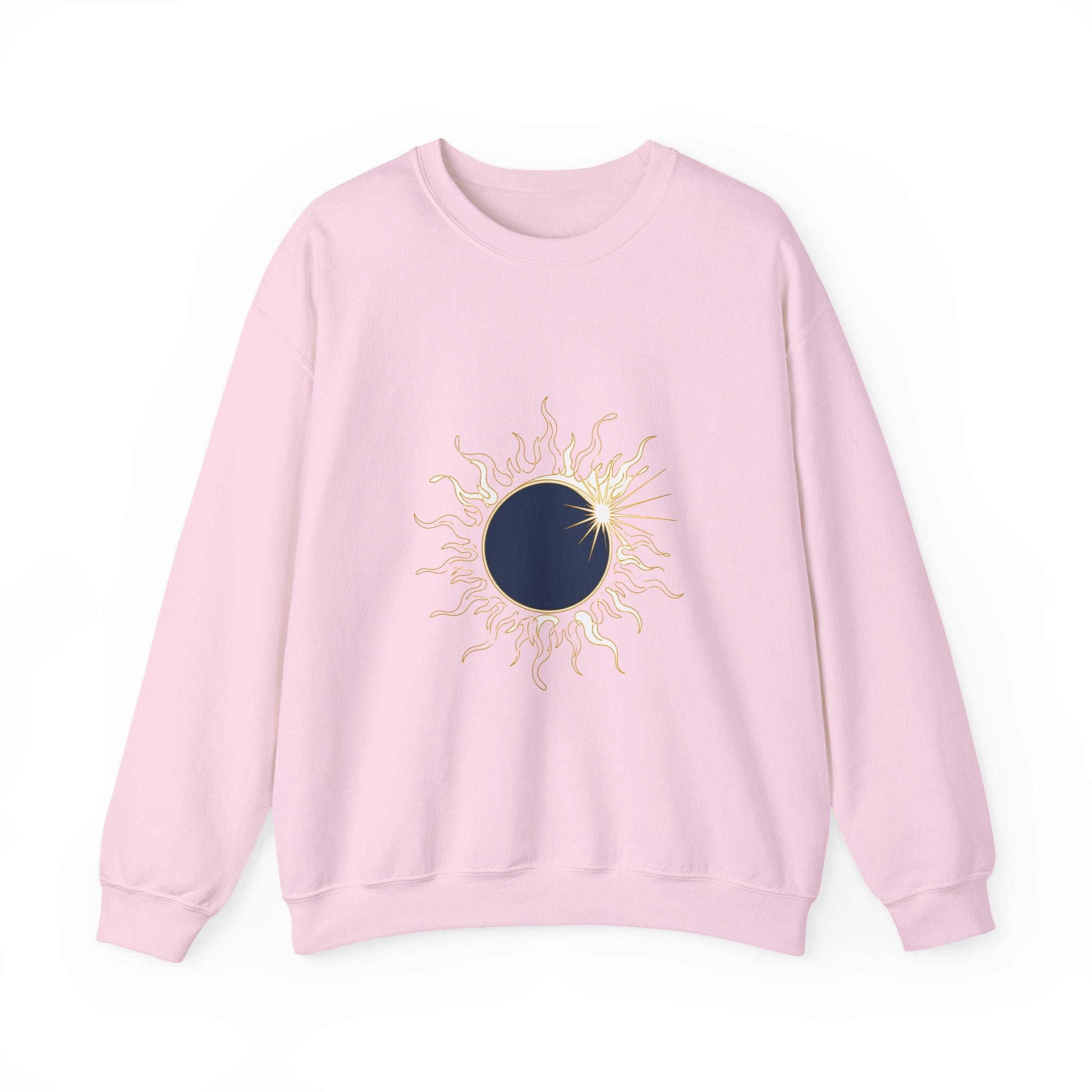 Matching Couple Sweatshirt - Solar & Lunar Eclipse Matching Couple Premium Fleece Sweatshirt Minimalist Art His Hers Christmas Gift - Design A