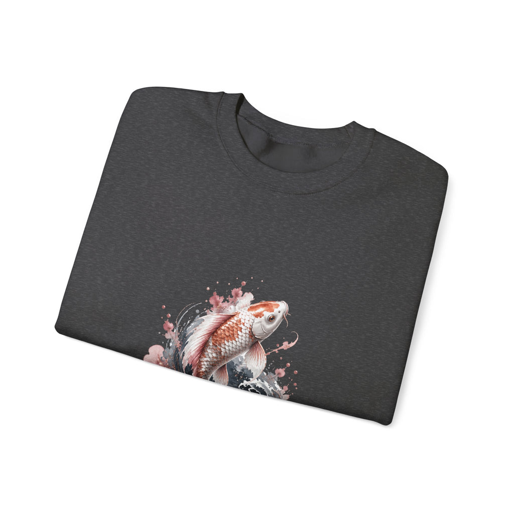 Matching Couple Sweatshirt - Koi Fish Yin Yang Matching Couple Crewneck Sweatshirt Watercolor Art His Hers Engagement Gift - Design A