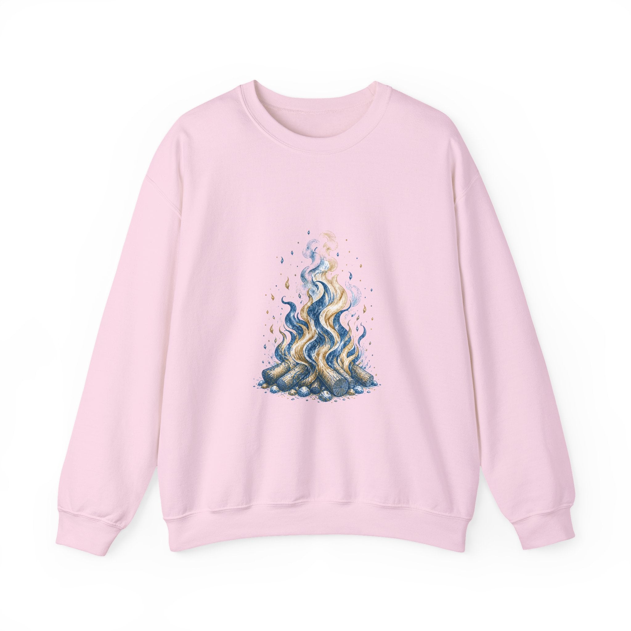 Matching Couple Sweatshirt - Wildfire & Waterfall Matching Couple Premium Fleece Sweatshirt Hand-Drawn Art His Hers Anniversary Gift - Design A