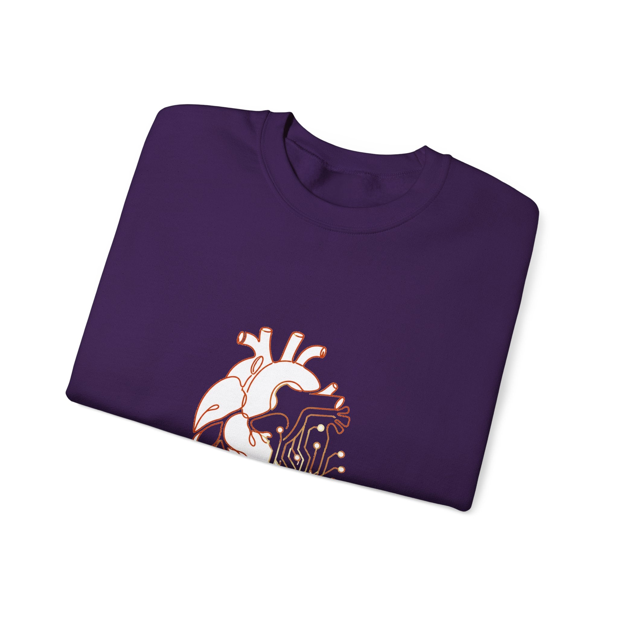 Matching Couple Sweatshirt - Robot & Heart Matching Couple Crewneck Sweatshirt Minimalist Art His Hers Valentine Gift - Design B