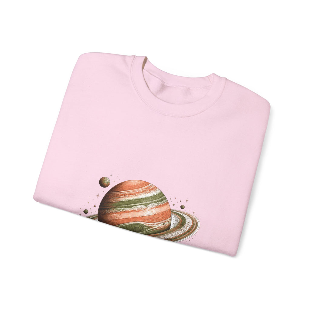 Matching Couple Sweatshirt - Astronaut & Planet Matching Couple Comfort Colors Crew Hand-Drawn Art His Hers Anniversary Gift - Design B