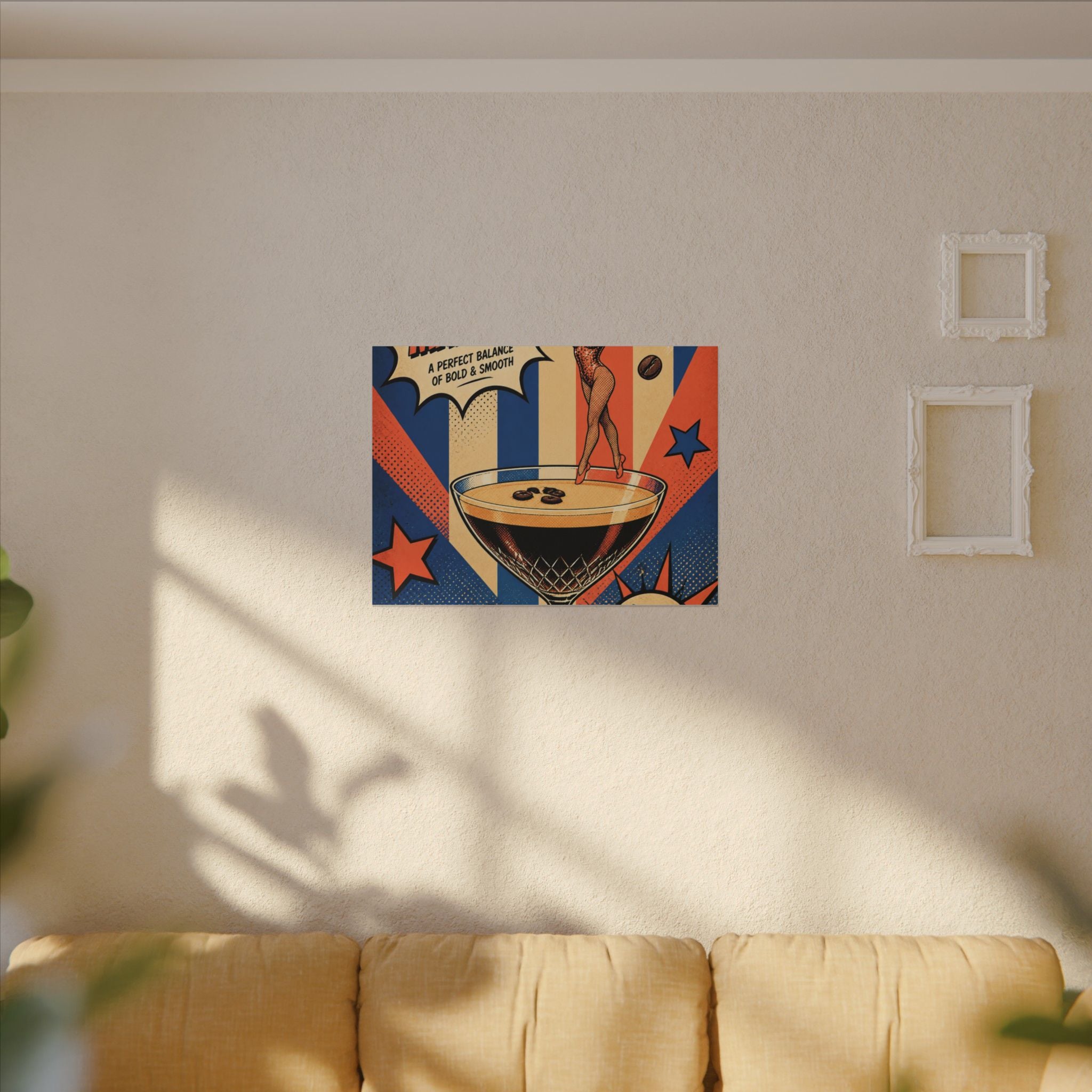 Espresso Martini Acrobat Wall Art Canvas 24×36 Pop Art Restaurant Decor Maximalist Print