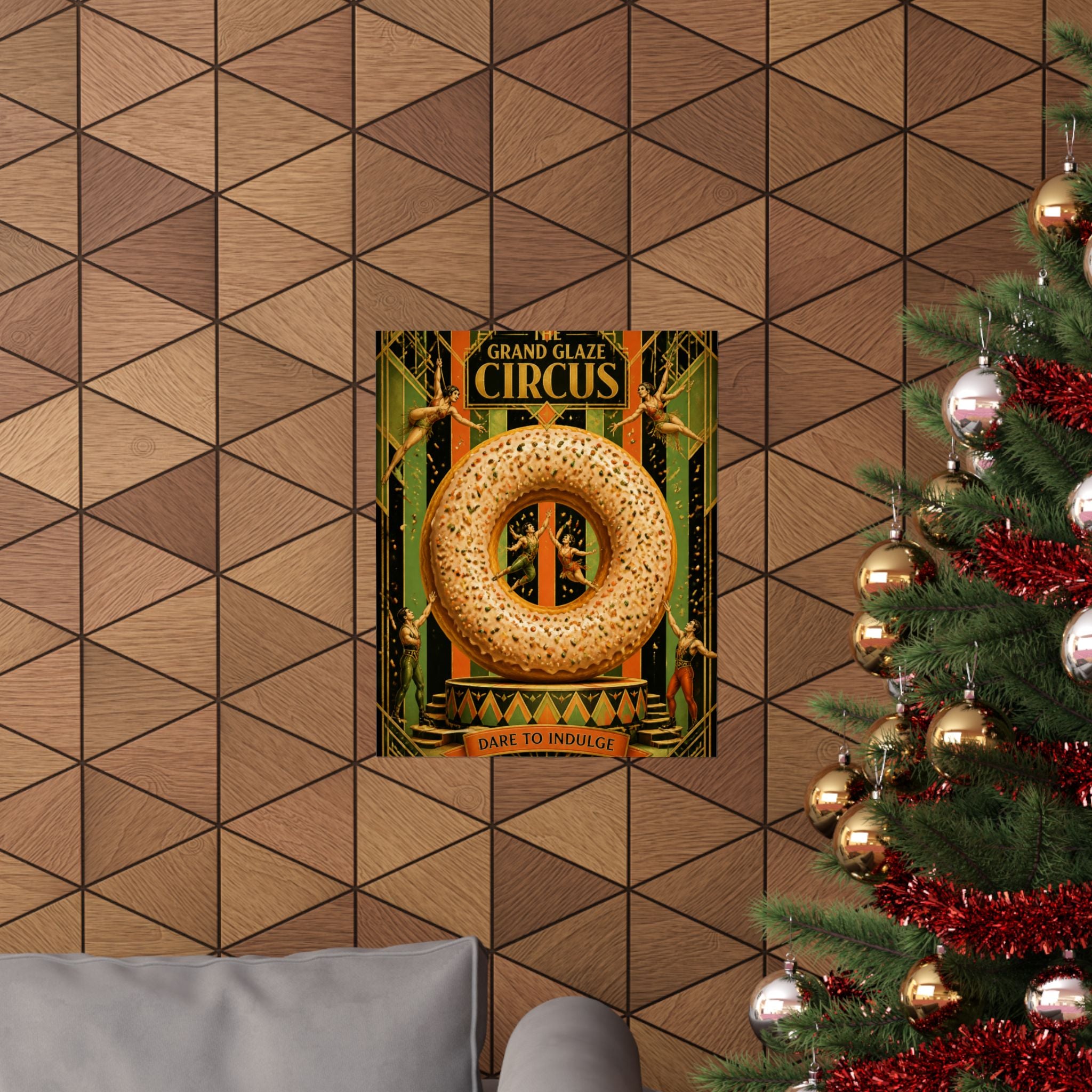 Donut Circus Ring Wall Art Poster 18×24 Art Deco Entryway Decor Maximalist Print