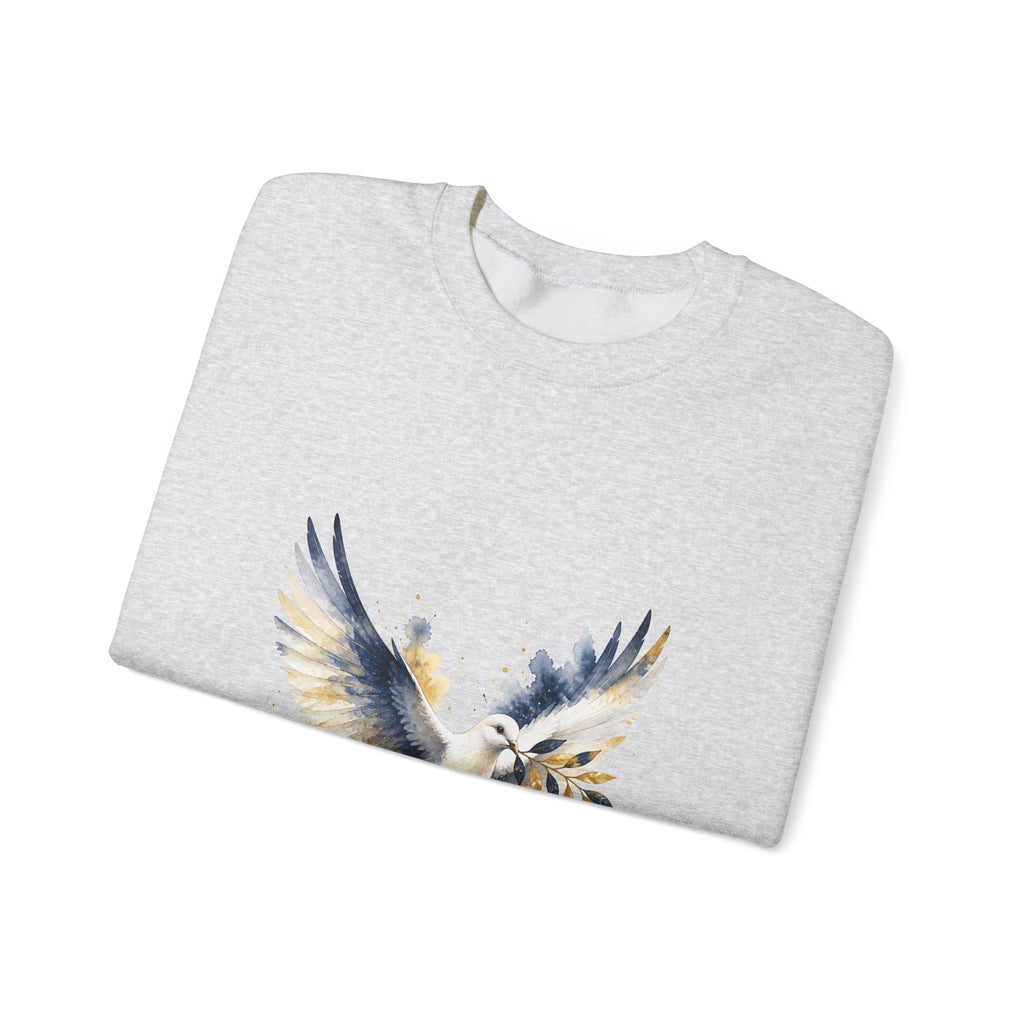 Matching Couple Sweatshirt - Wolf & Dove Matching Couple Comfort Colors Crew Watercolor Art His Hers Birthday Gift - Design B
