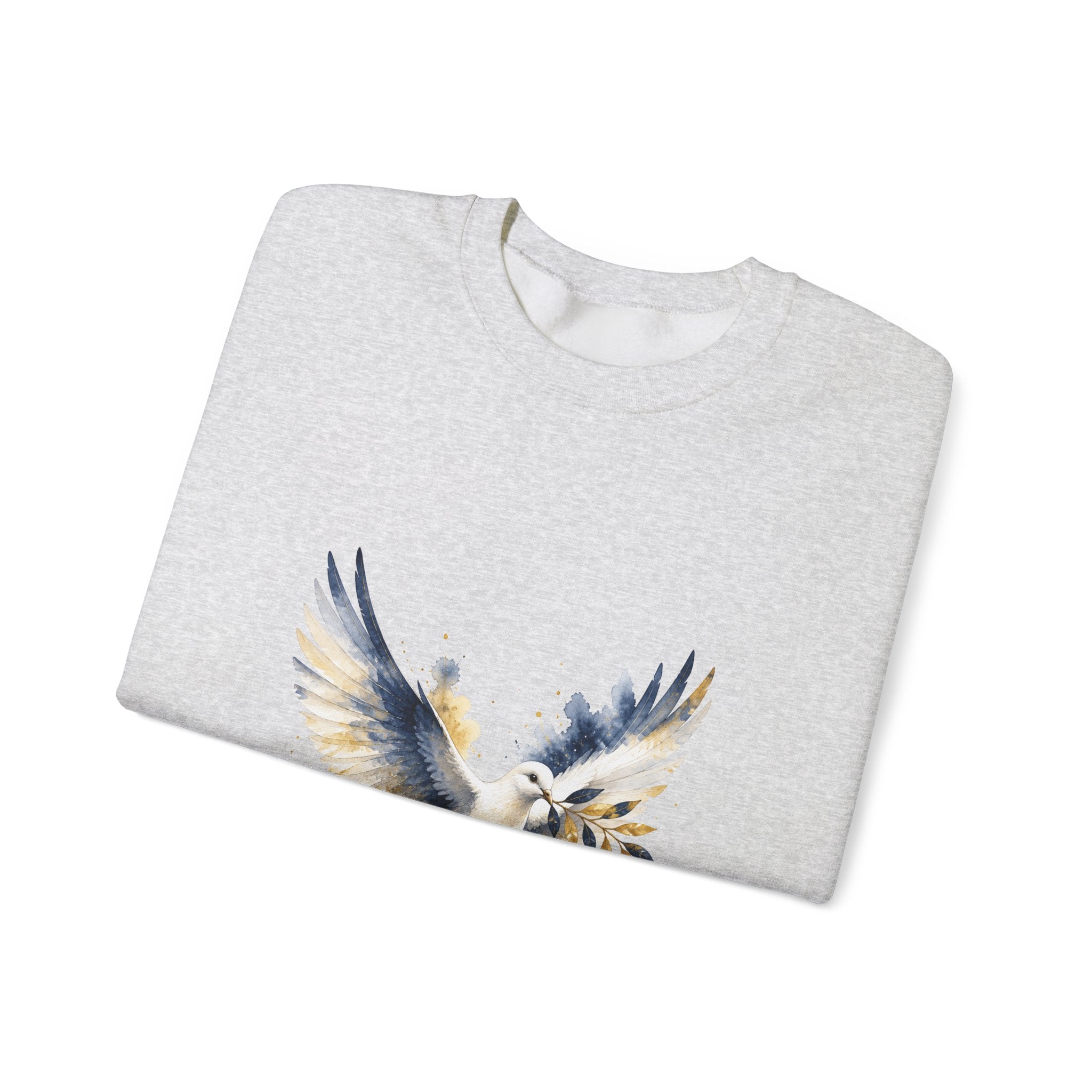 Matching Couple Sweatshirt - Wolf & Dove Matching Couple Comfort Colors Crew Watercolor Art His Hers Birthday Gift - Design B
