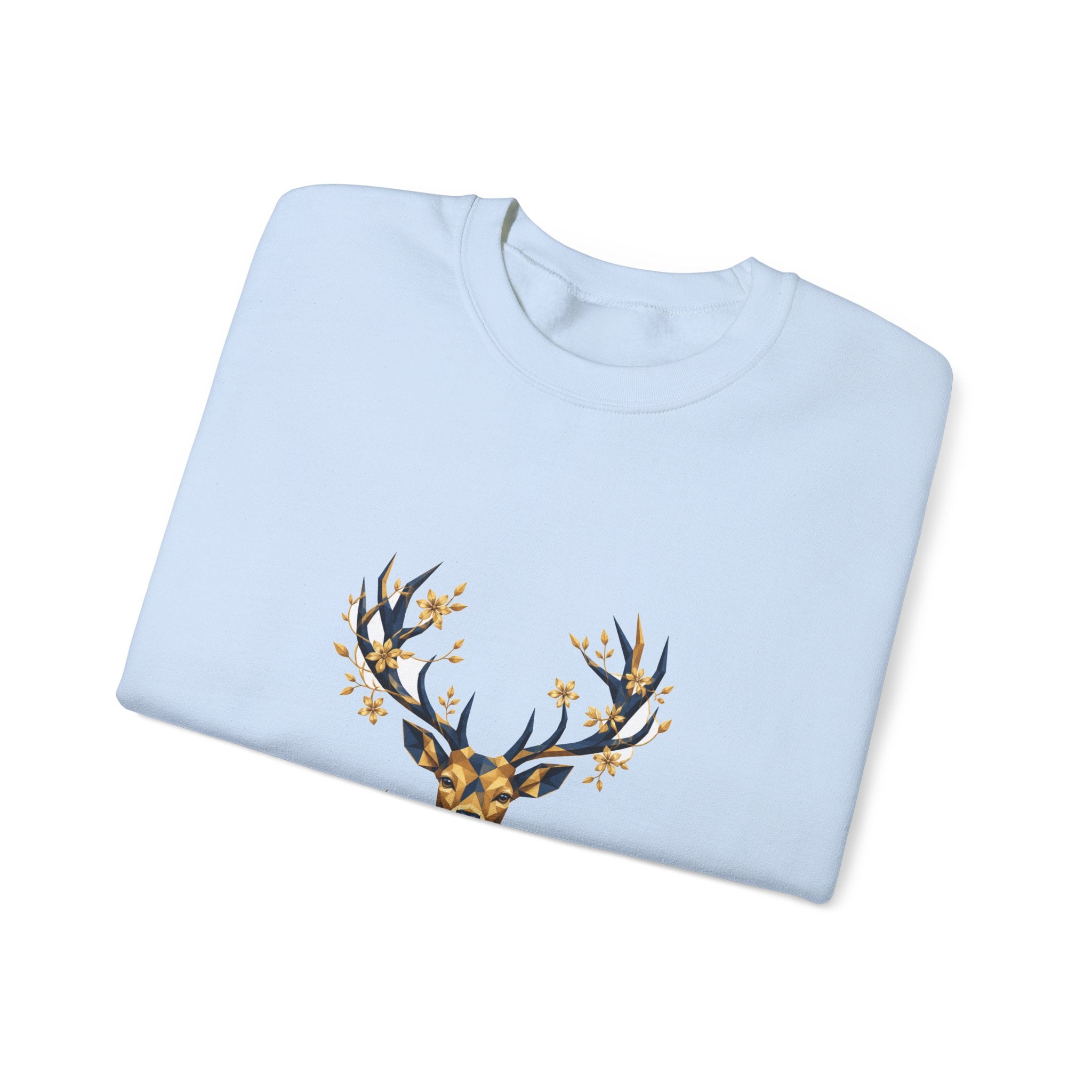 Matching Couple Sweatshirt - Bear & Deer Matching Couple Comfort Colors Crew Geometric Art His Hers Love Gift - Design B
