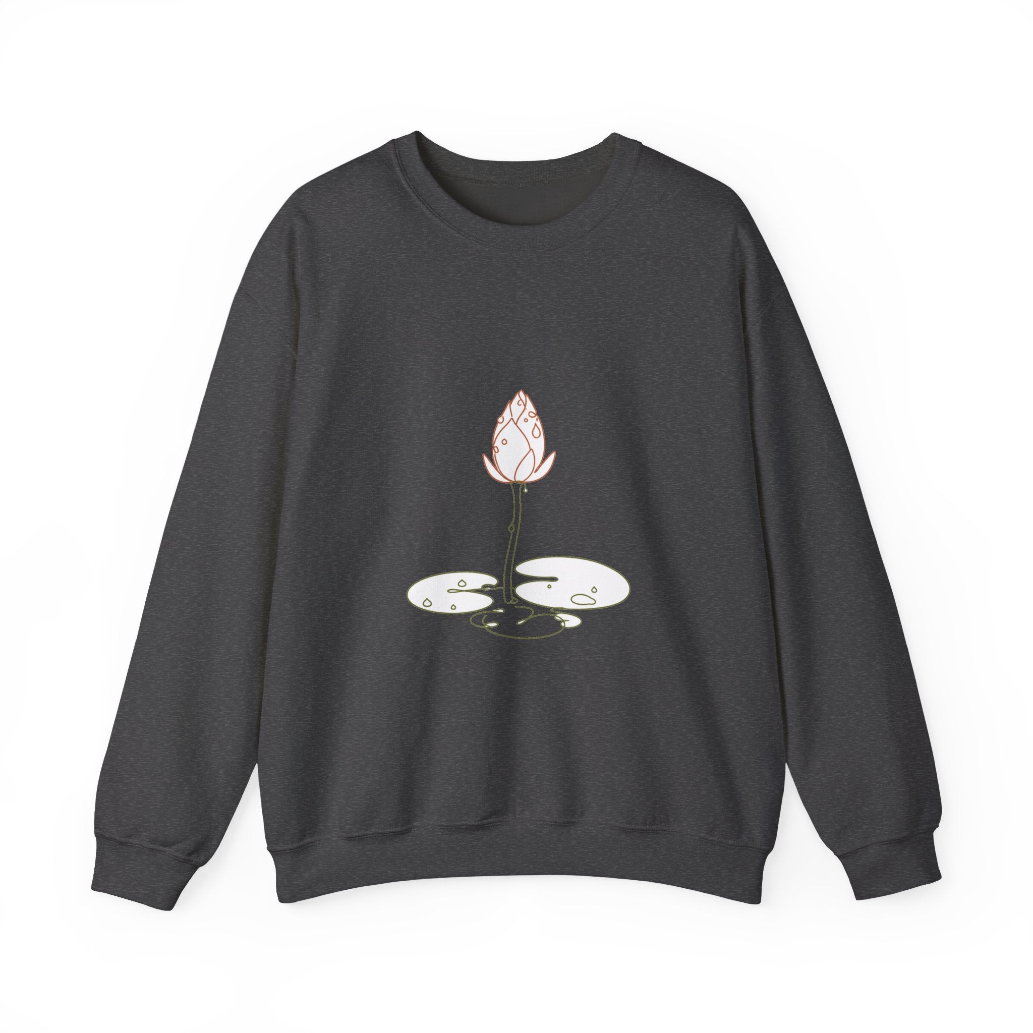 Matching Couple Sweatshirt - Open & Closed Lotus Matching Couple Comfort Colors Crew Minimalist Art His Hers Christmas Gift - Design B