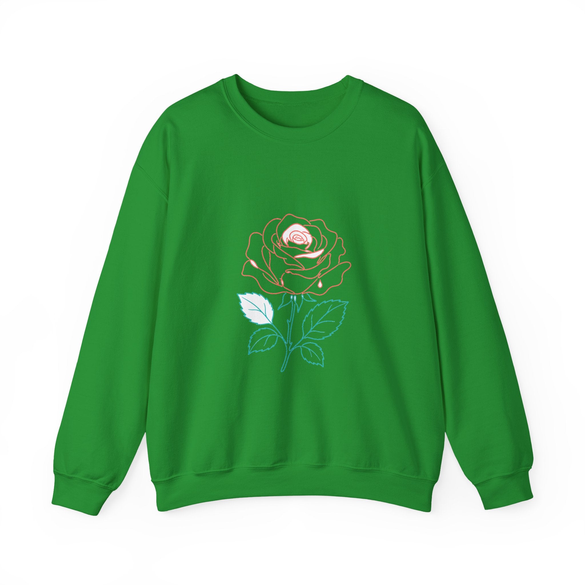 Matching Couple Sweatshirt - Rose & Thorn Matching Couple Comfort Colors Crew Minimalist Art His Hers Christmas Gift - Design A