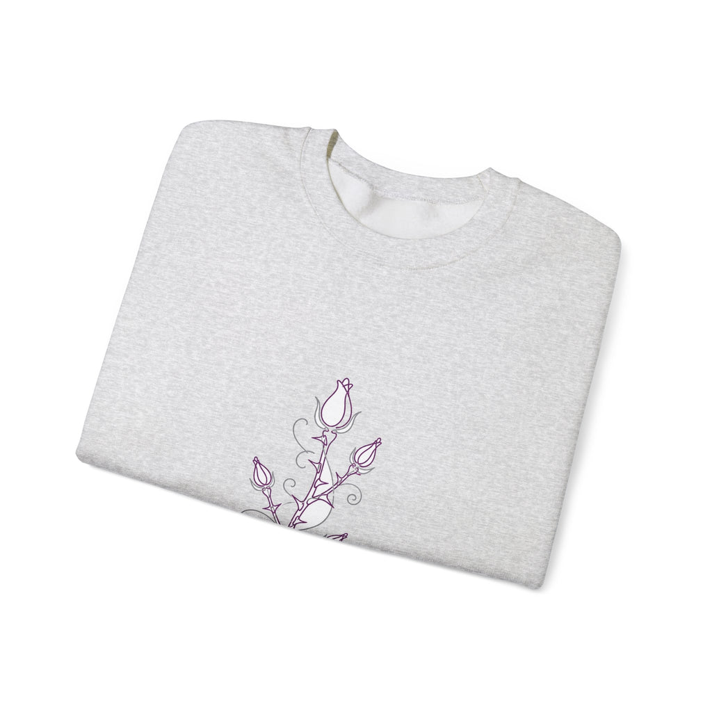 Matching Couple Sweatshirt - Rose & Thorn Matching Couple Crewneck Sweatshirt Minimalist Art His Hers Valentine Gift - Design B