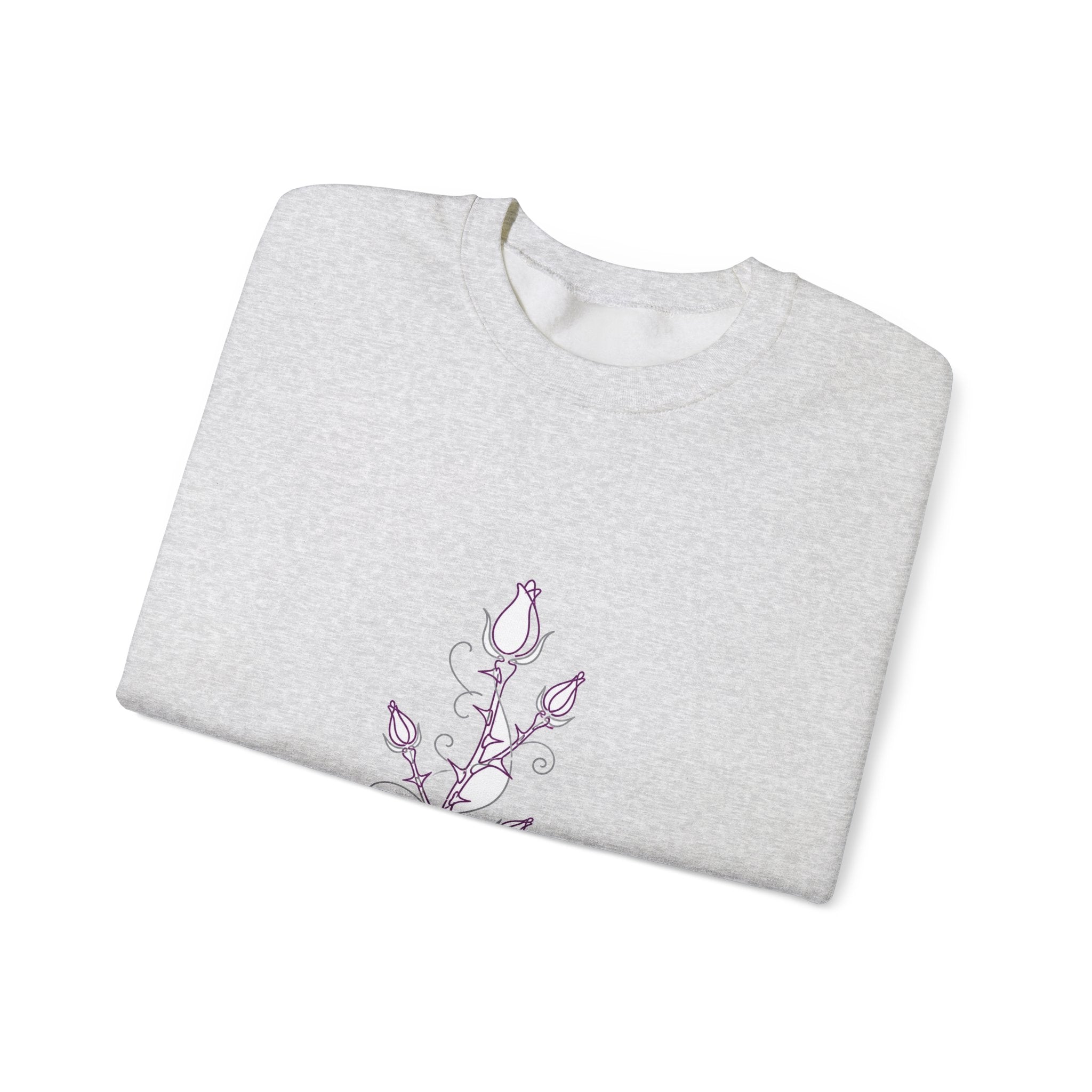 Matching Couple Sweatshirt - Rose & Thorn Matching Couple Crewneck Sweatshirt Minimalist Art His Hers Valentine Gift - Design B