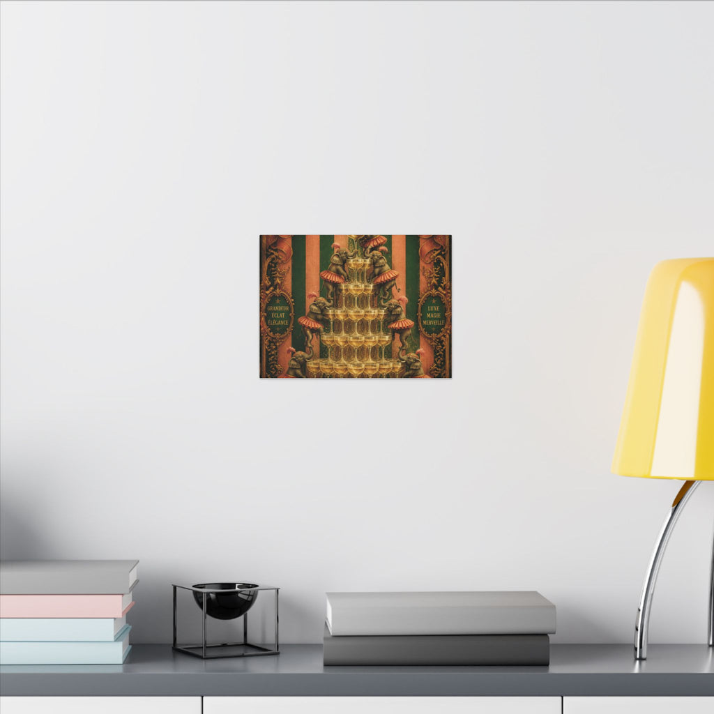 Champagne Tower Elephants Wall Art Canvas 16×20 Baroque Home Office Decor Maximalist Print