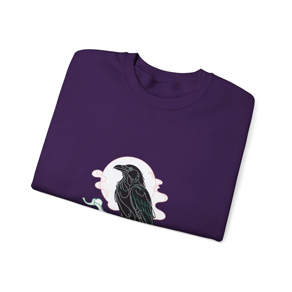 Matching Couple Sweatshirt - Raven & Swan Matching Couple Crewneck Sweatshirt Minimalist Art His Hers Valentine Gift - Design A