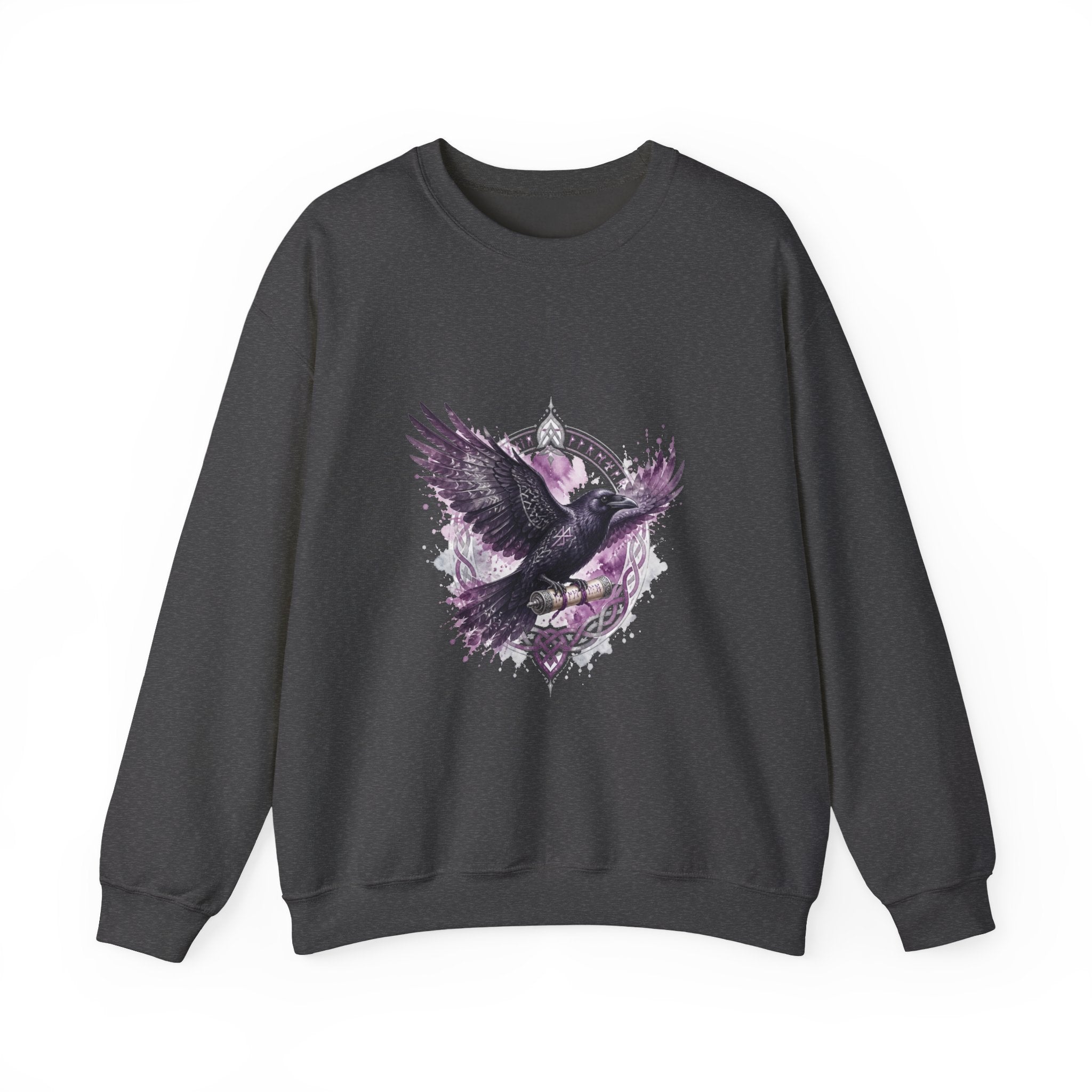 Matching Couple Sweatshirt - Huginn & Muninn Matching Couple Premium Fleece Sweatshirt Watercolor Art His Hers Birthday Gift - Design B