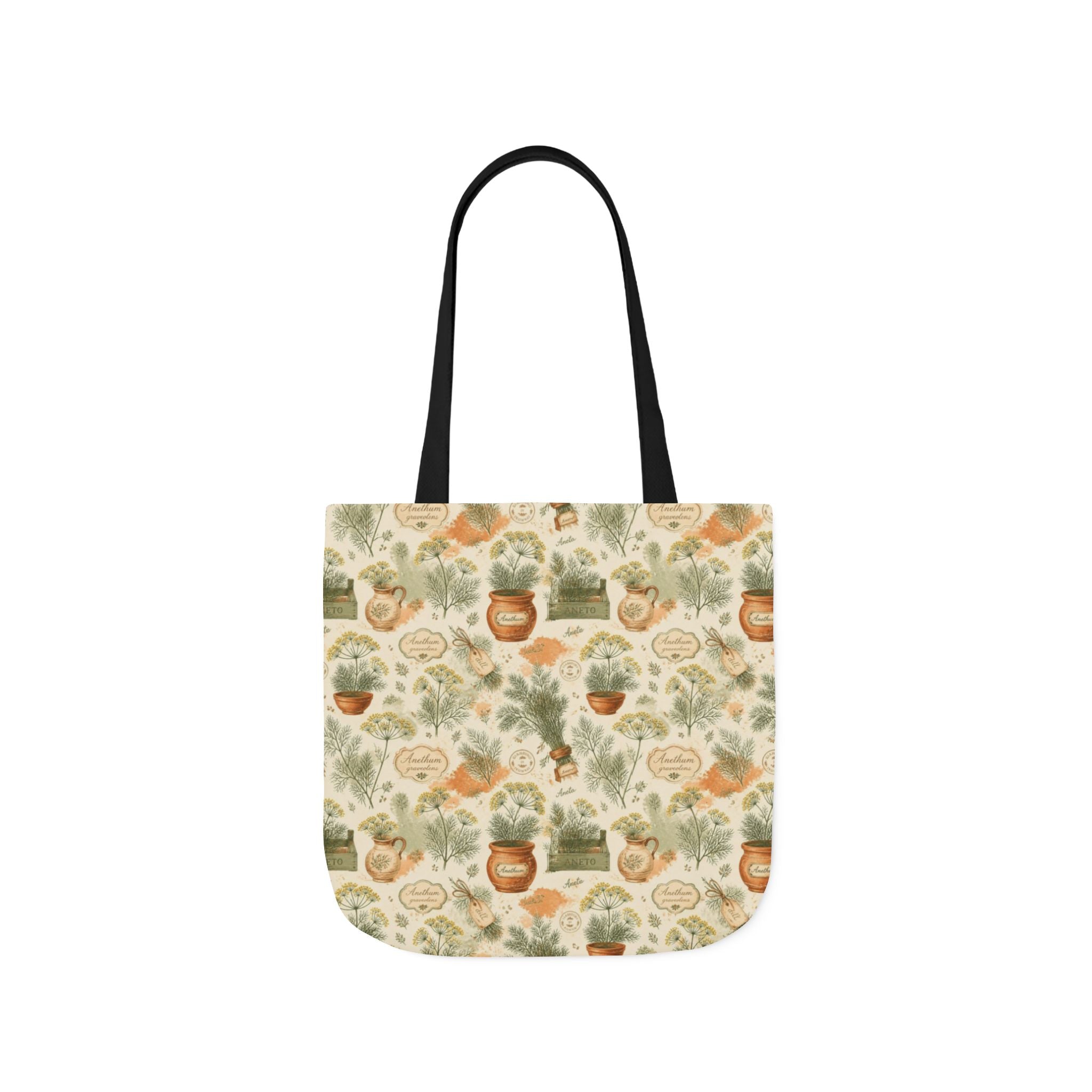 Dill Fronds Canvas Tote Bag Mediterranean Kitchen Watercolor Design Italian Cottagecore Gift