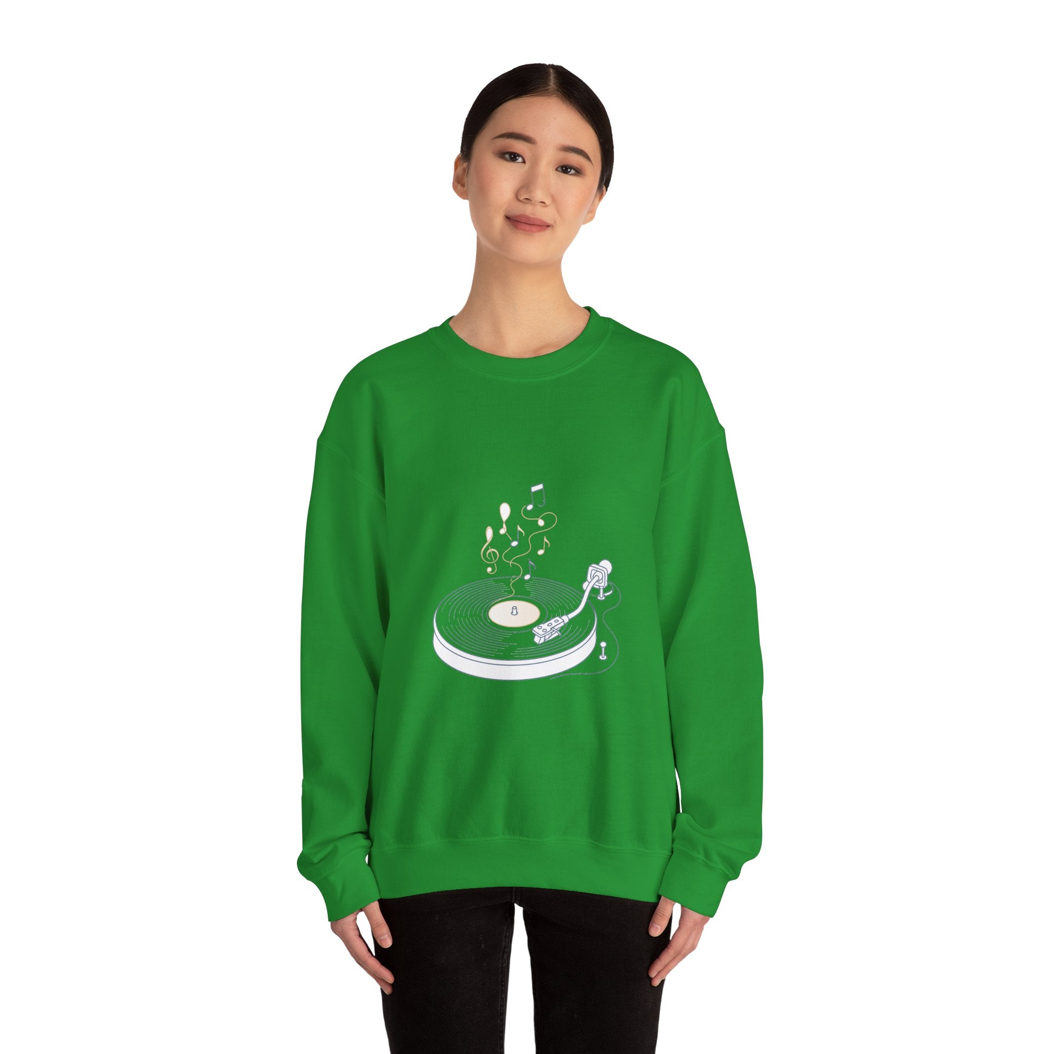 Matching Couple Sweatshirt - Vinyl & Cassette Matching Couple Crewneck Sweatshirt Minimalist Art His Hers Valentine Gift - Design A