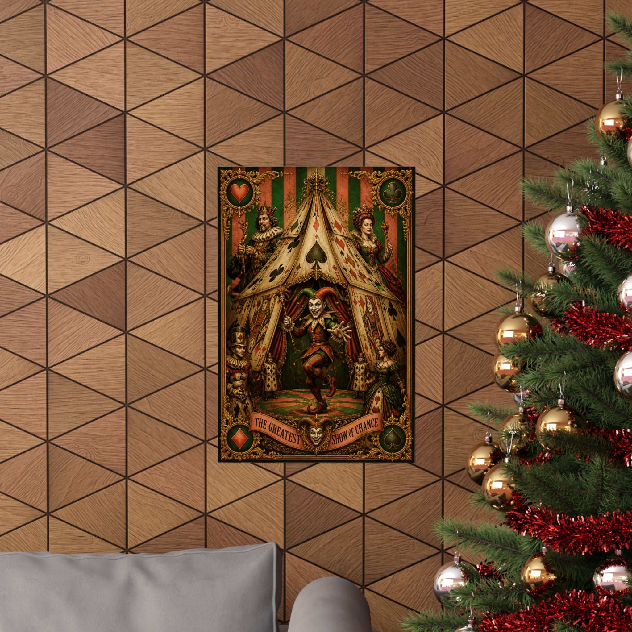 Playing Cards Tent Wall Art Poster 18×24 Baroque Home Office Decor Maximalist Print