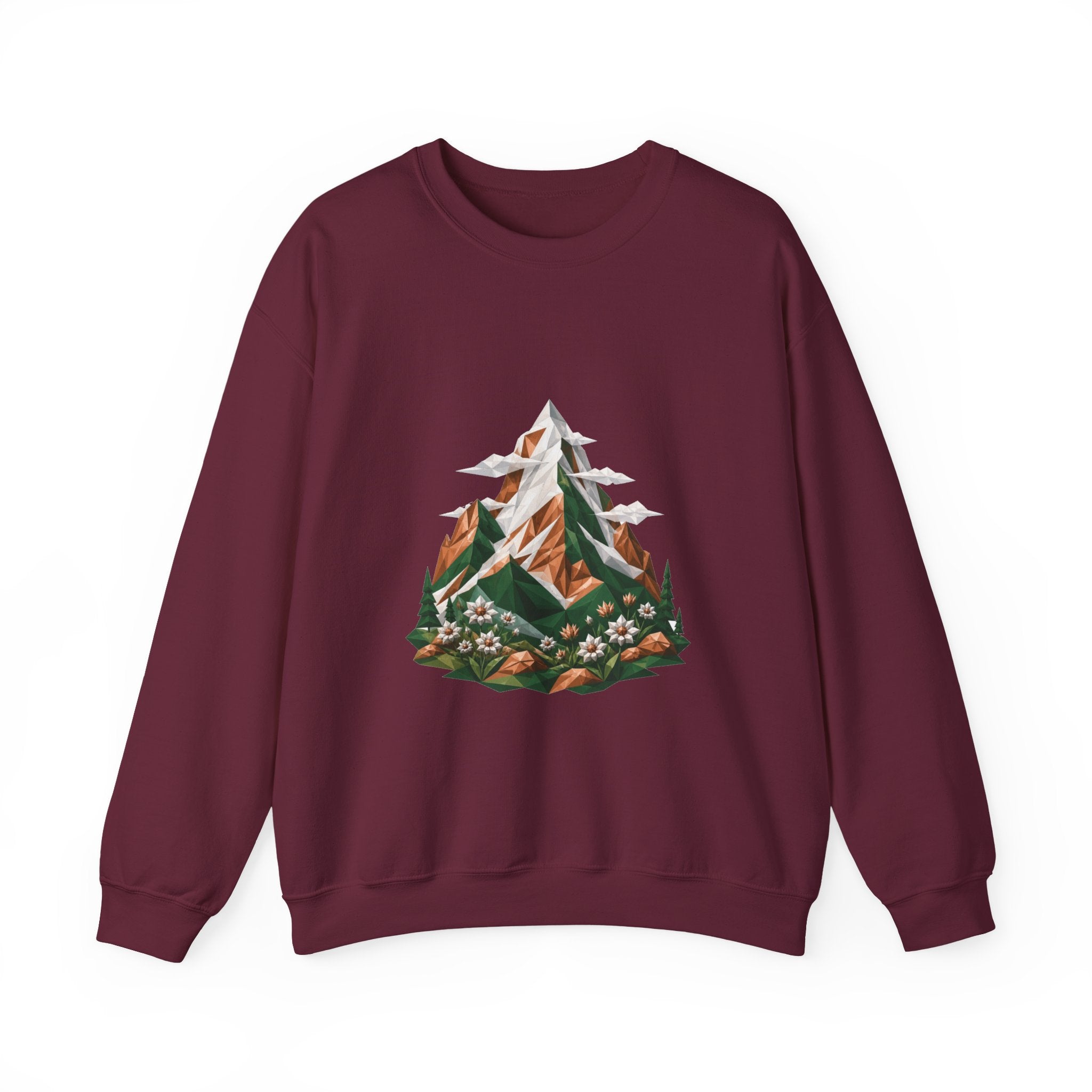 Matching Couple Sweatshirt - Mountain & Ocean Matching Couple Premium Fleece Sweatshirt Geometric Art His Hers Love Gift - Design A