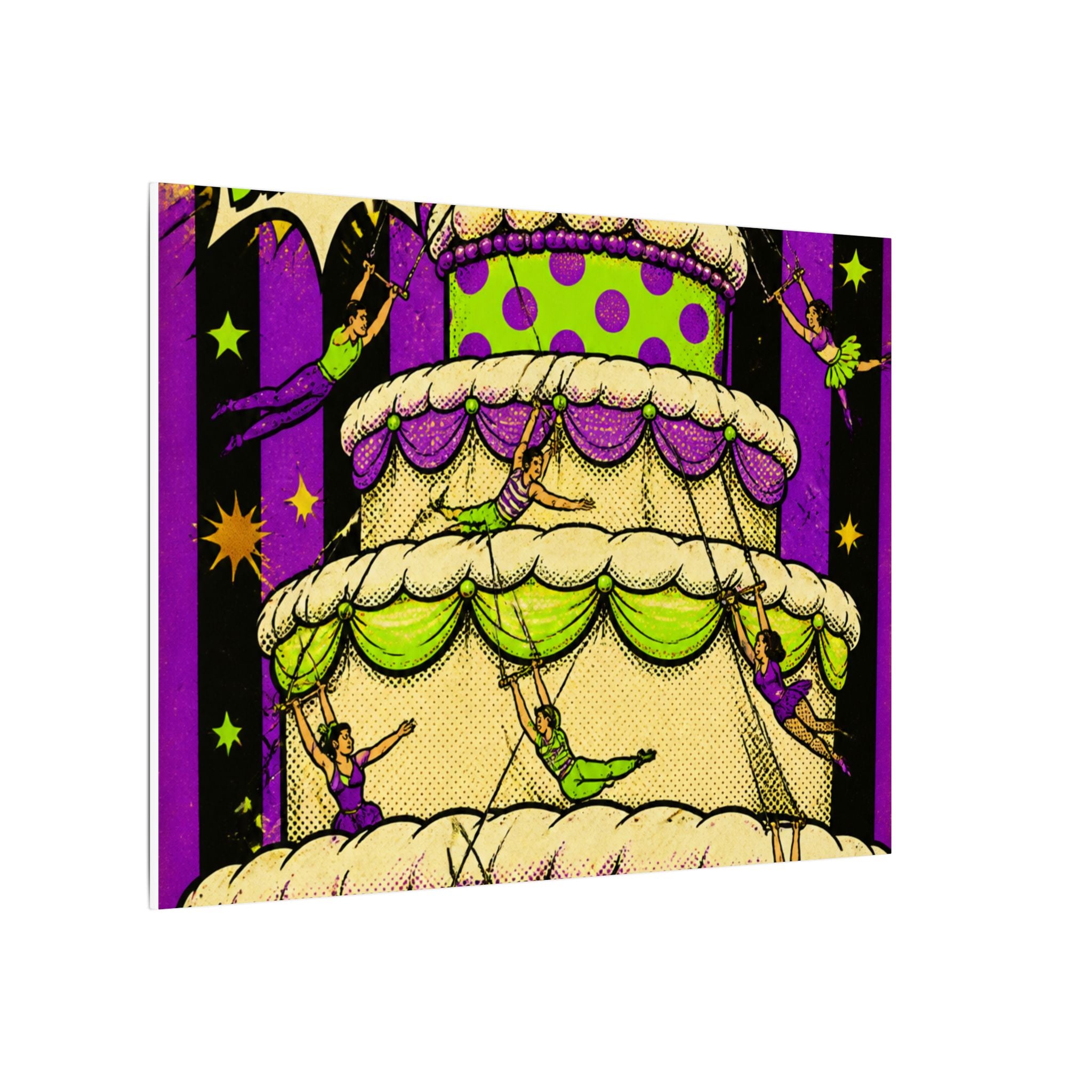 Birthday Cake Trapeze Wall Art Canvas 24×36 Pop Art Restaurant Decor Maximalist Print