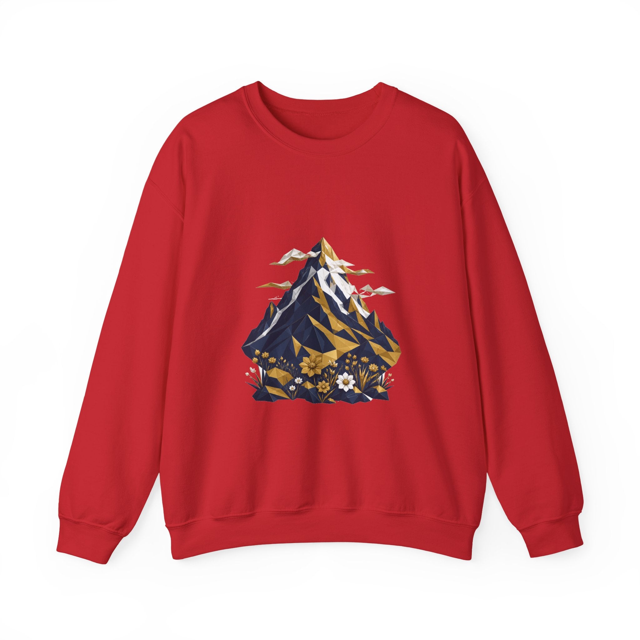 Matching Couple Sweatshirt - Mountain & Ocean Matching Couple Crewneck Sweatshirt Geometric Art His Hers Couple Gift - Design A