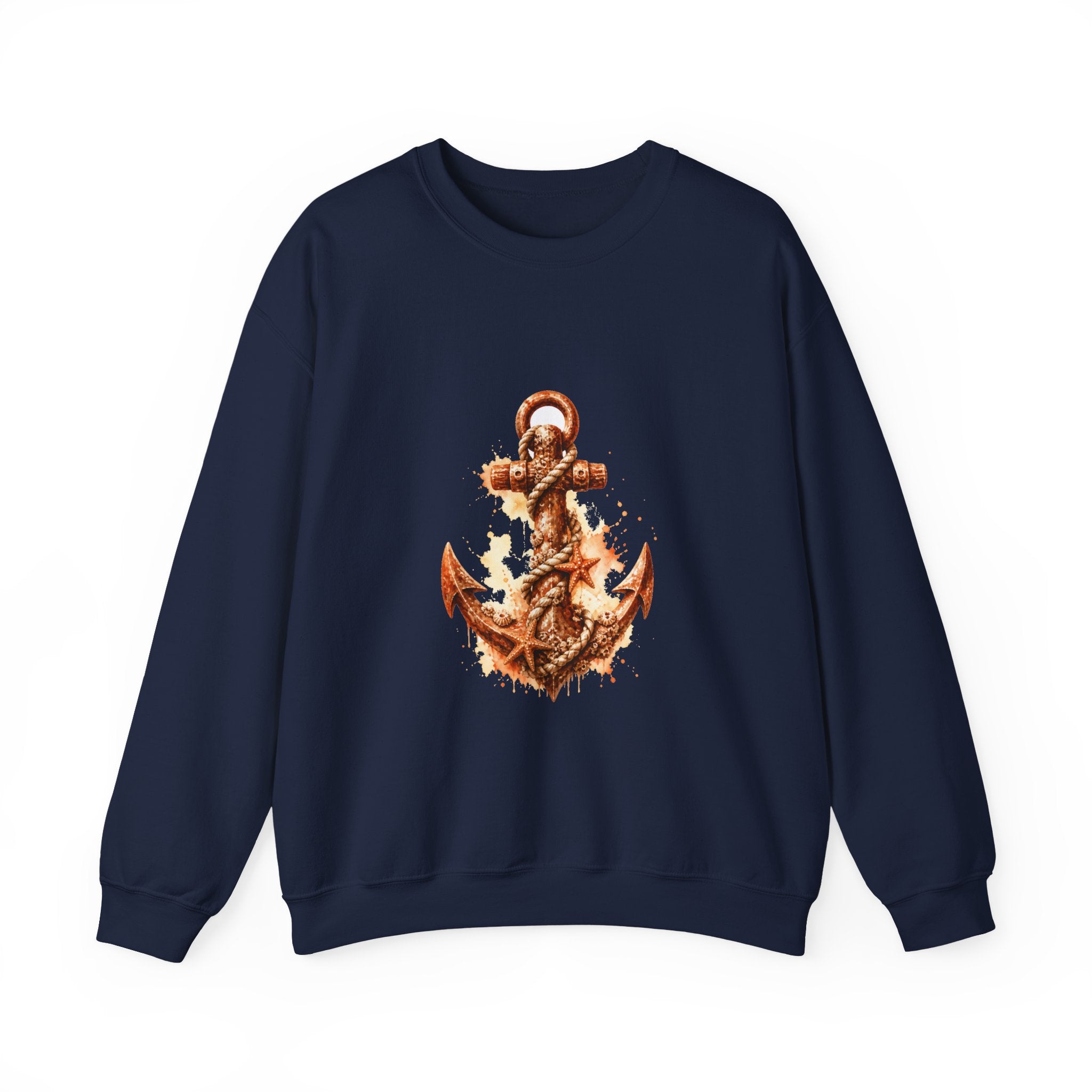Matching Couple Sweatshirt - Anchor & Sail Matching Couple Crewneck Sweatshirt Watercolor Art His Hers Engagement Gift - Design A