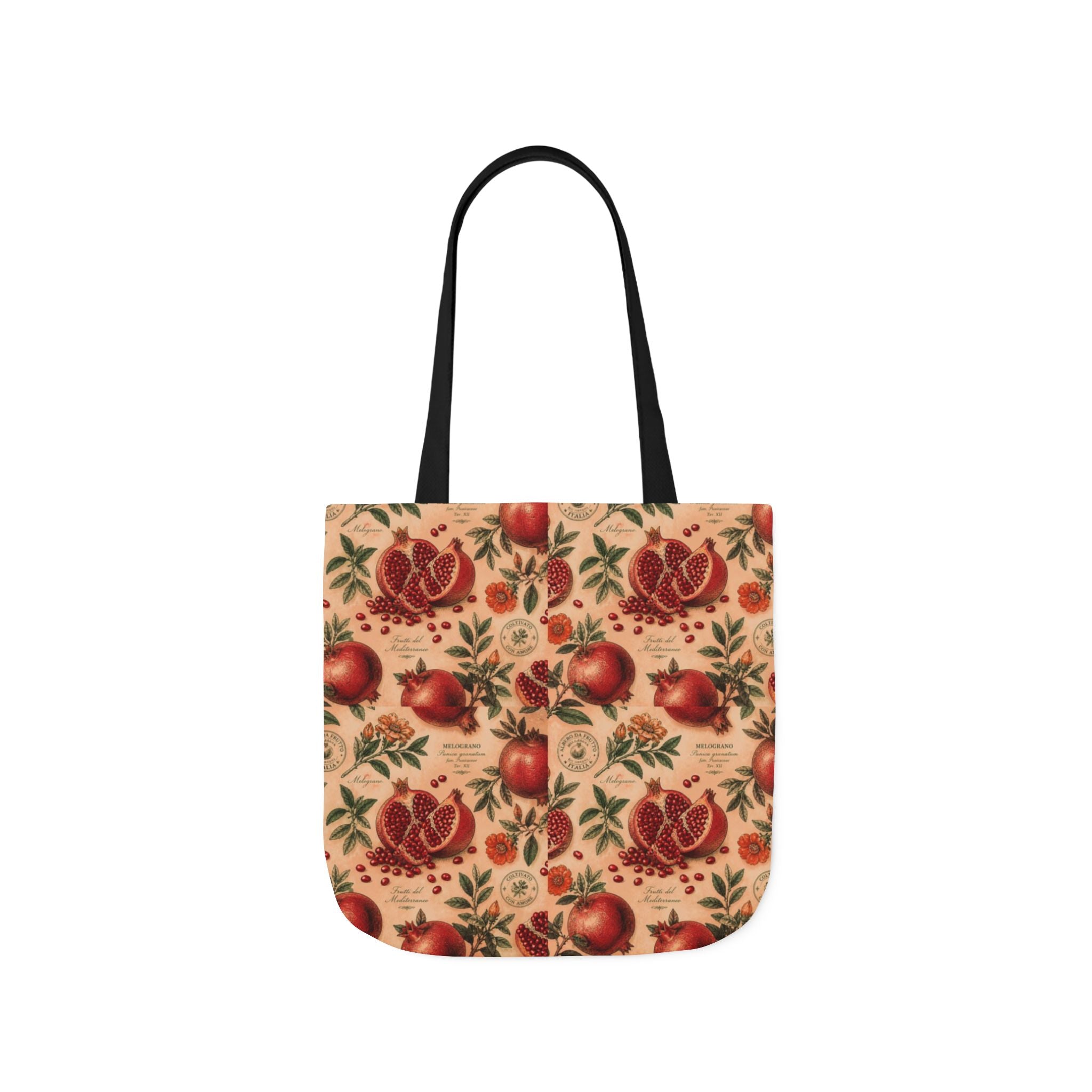 Split Pomegranates Canvas Tote Bag Mediterranean Kitchen Botanical Design Italian Cottagecore Gift