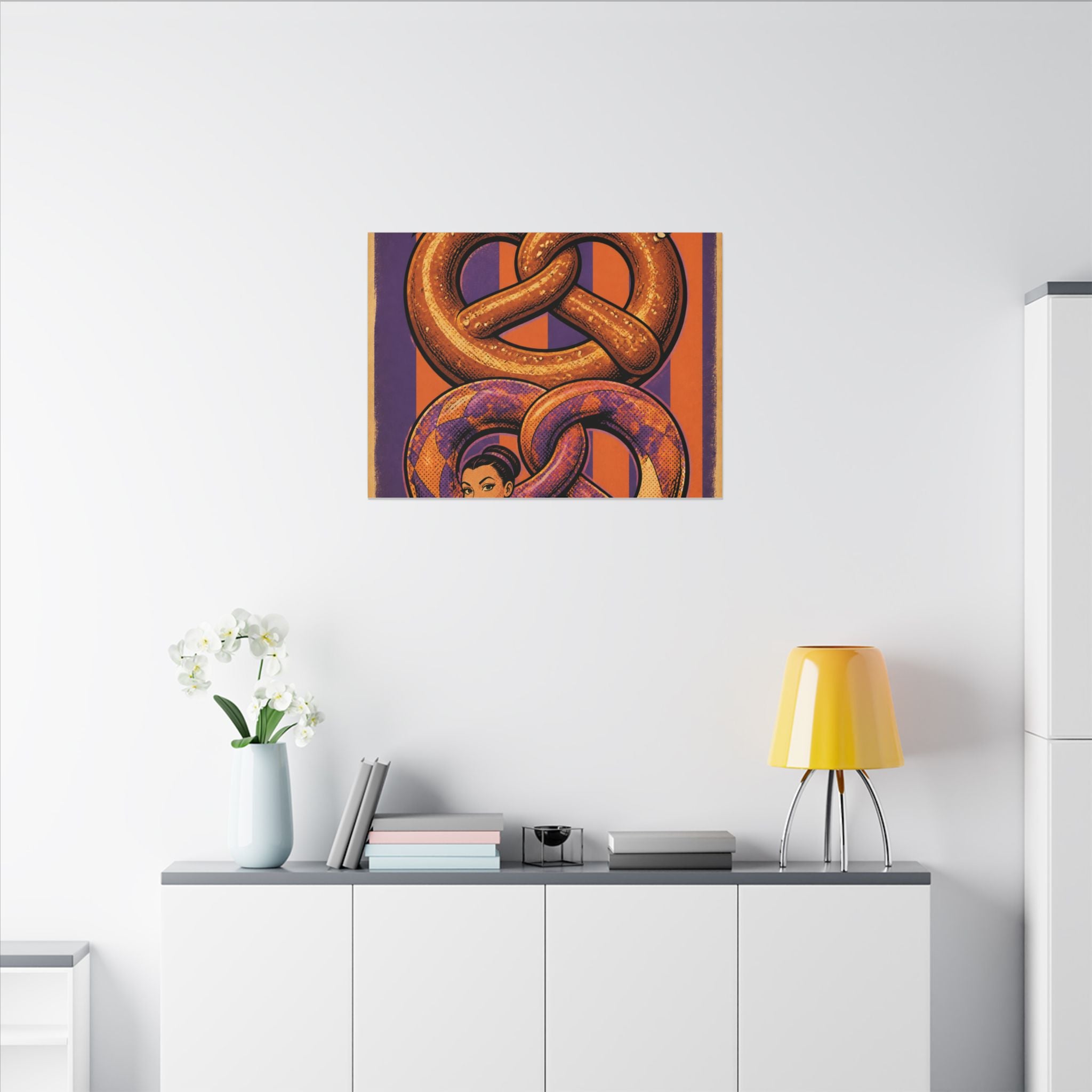 Pretzel Contortionist Wall Art Canvas 16×20 Pop Art Living Room Decor Maximalist Print