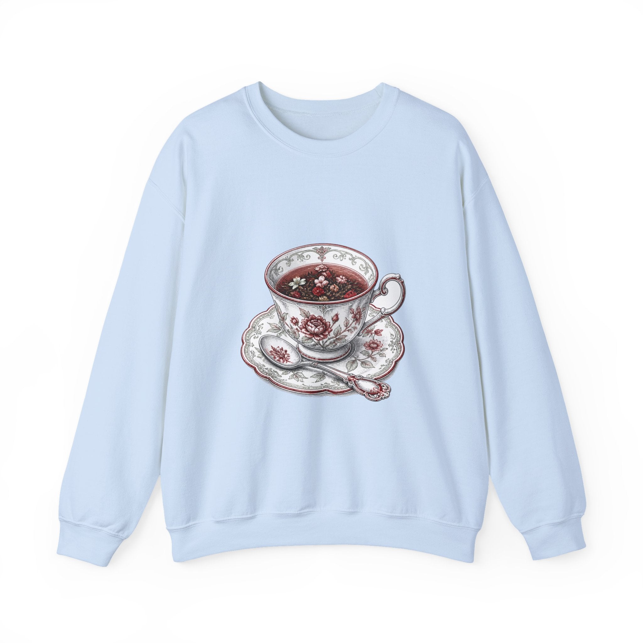 Matching Couple Sweatshirt - Coffee & Tea Matching Couple Premium Fleece Sweatshirt Hand-Drawn Art His Hers Anniversary Gift - Design B