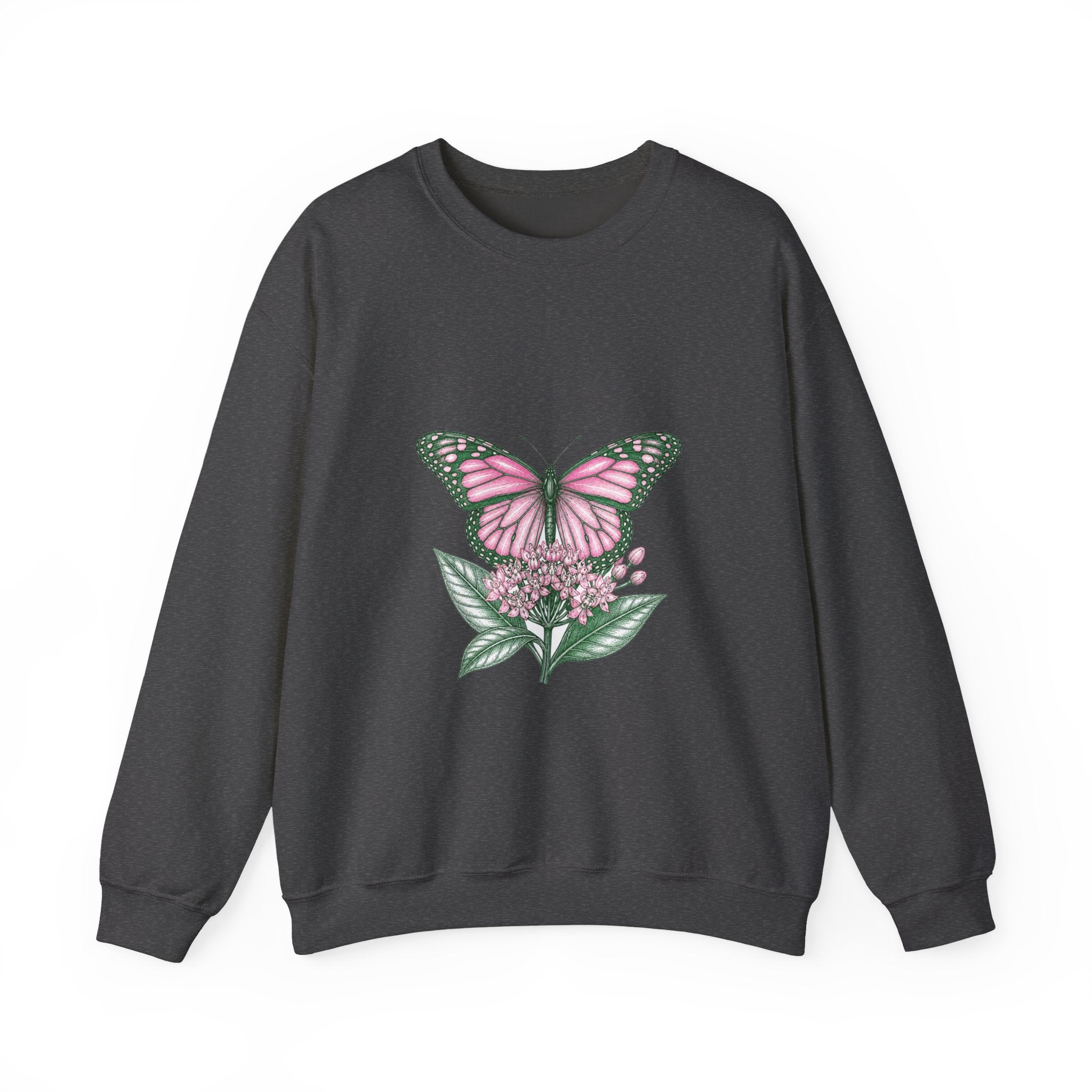 Matching Couple Sweatshirt - Butterfly & Moth Matching Couple Crewneck Sweatshirt Hand-Drawn Art His Hers Best Friend Gift - Design A