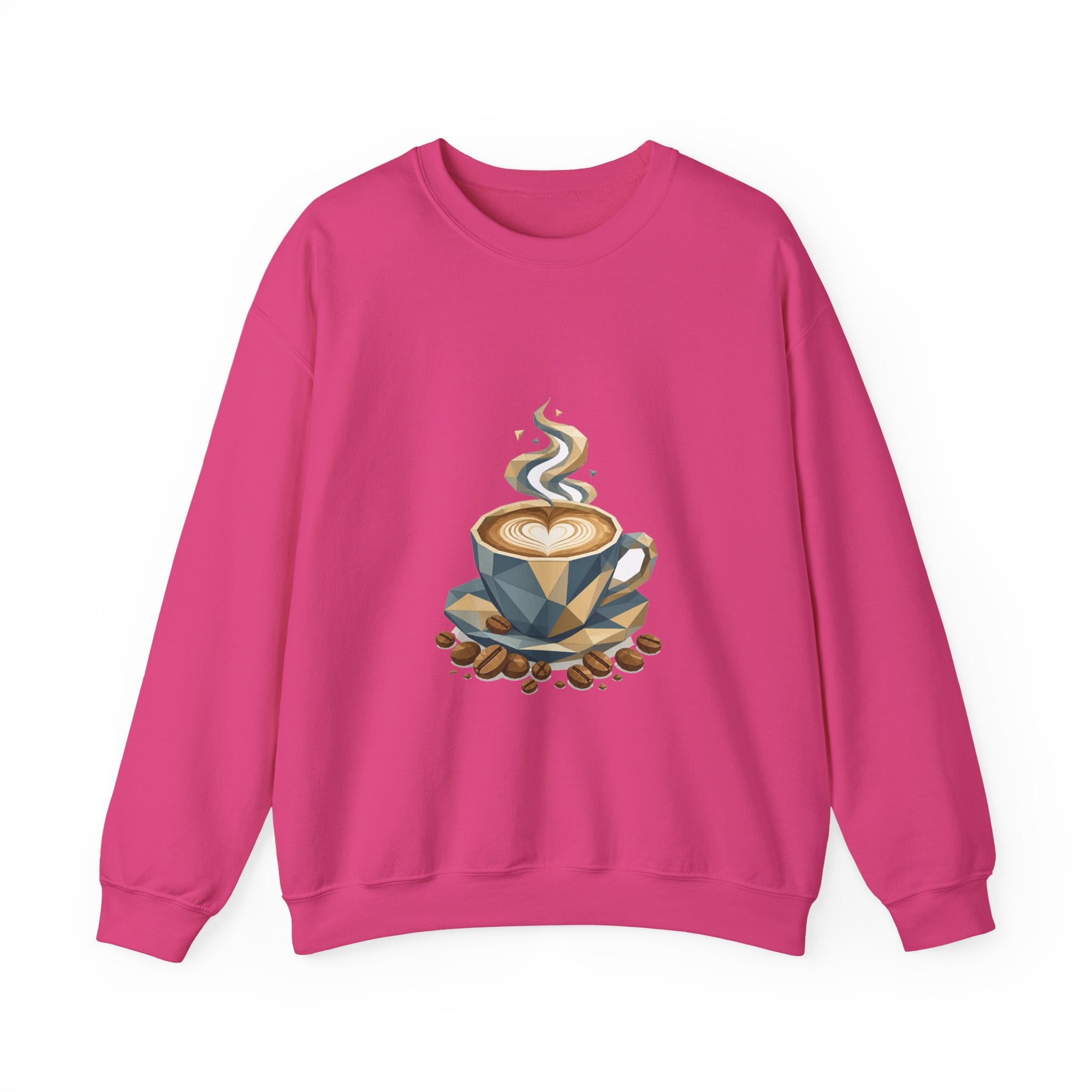 Matching Couple Sweatshirt - Coffee & Tea Matching Couple Premium Fleece Sweatshirt Geometric Art His Hers Love Gift - Design A