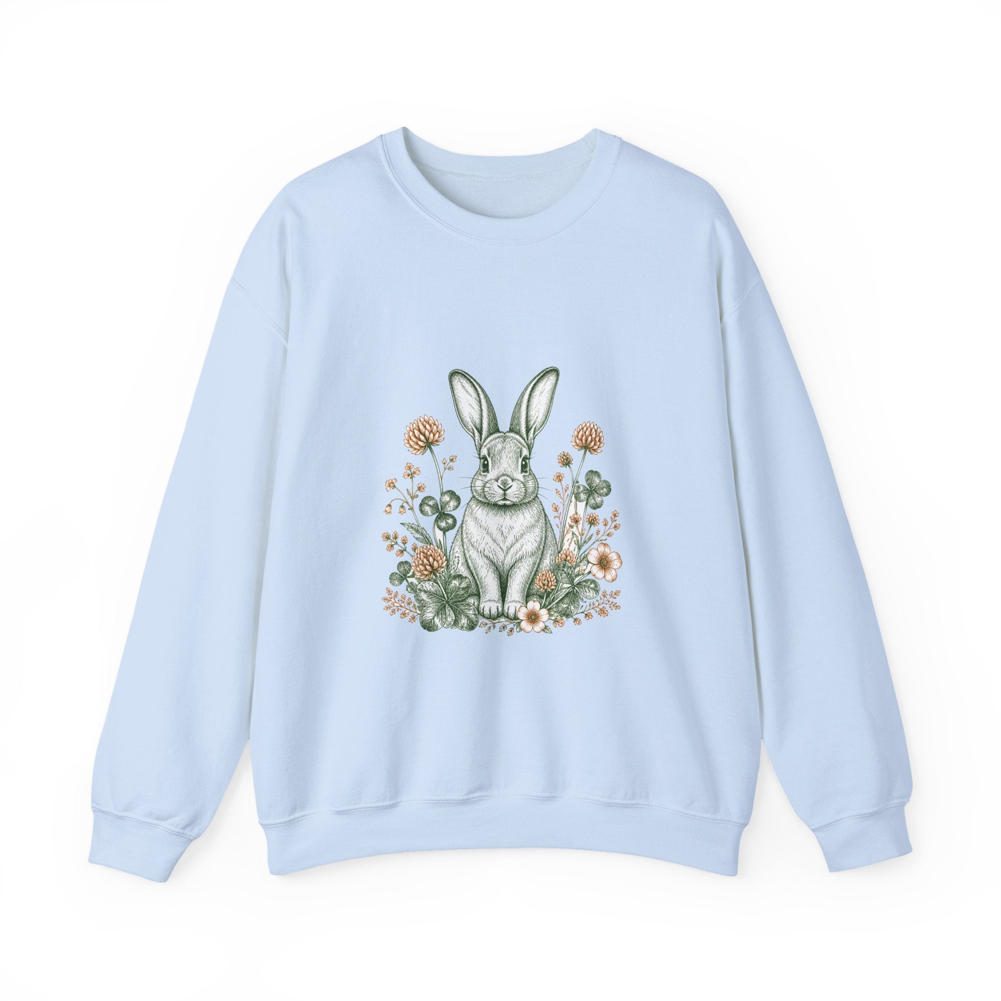 Matching Couple Sweatshirt - Fox & Rabbit Matching Couple Comfort Colors Crew Hand-Drawn Art His Hers Anniversary Gift - Design B