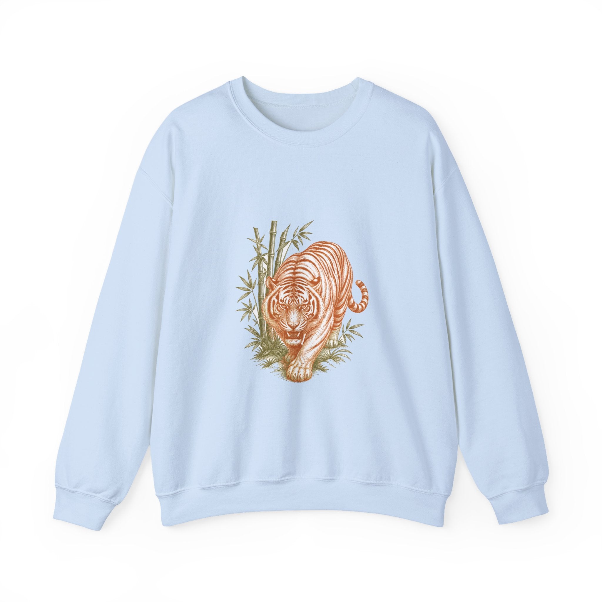 Matching Couple Sweatshirt - Tiger & Crane Matching Couple Premium Fleece Sweatshirt Vintage Art His Hers Honeymoon Gift - Design A