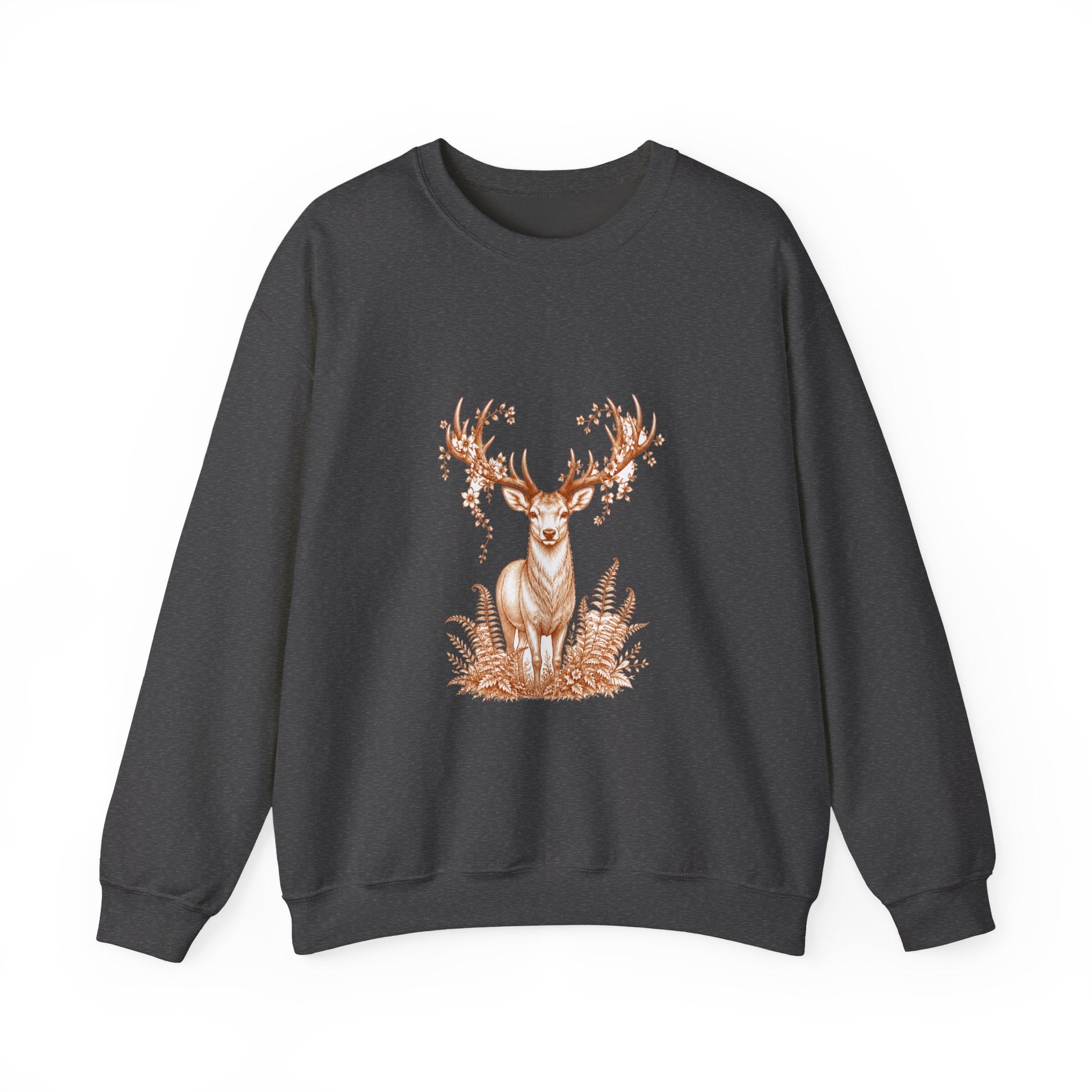 Matching Couple Sweatshirt - Bear & Deer Matching Couple Crewneck Sweatshirt Hand-Drawn Art His Hers Best Friend Gift - Design B