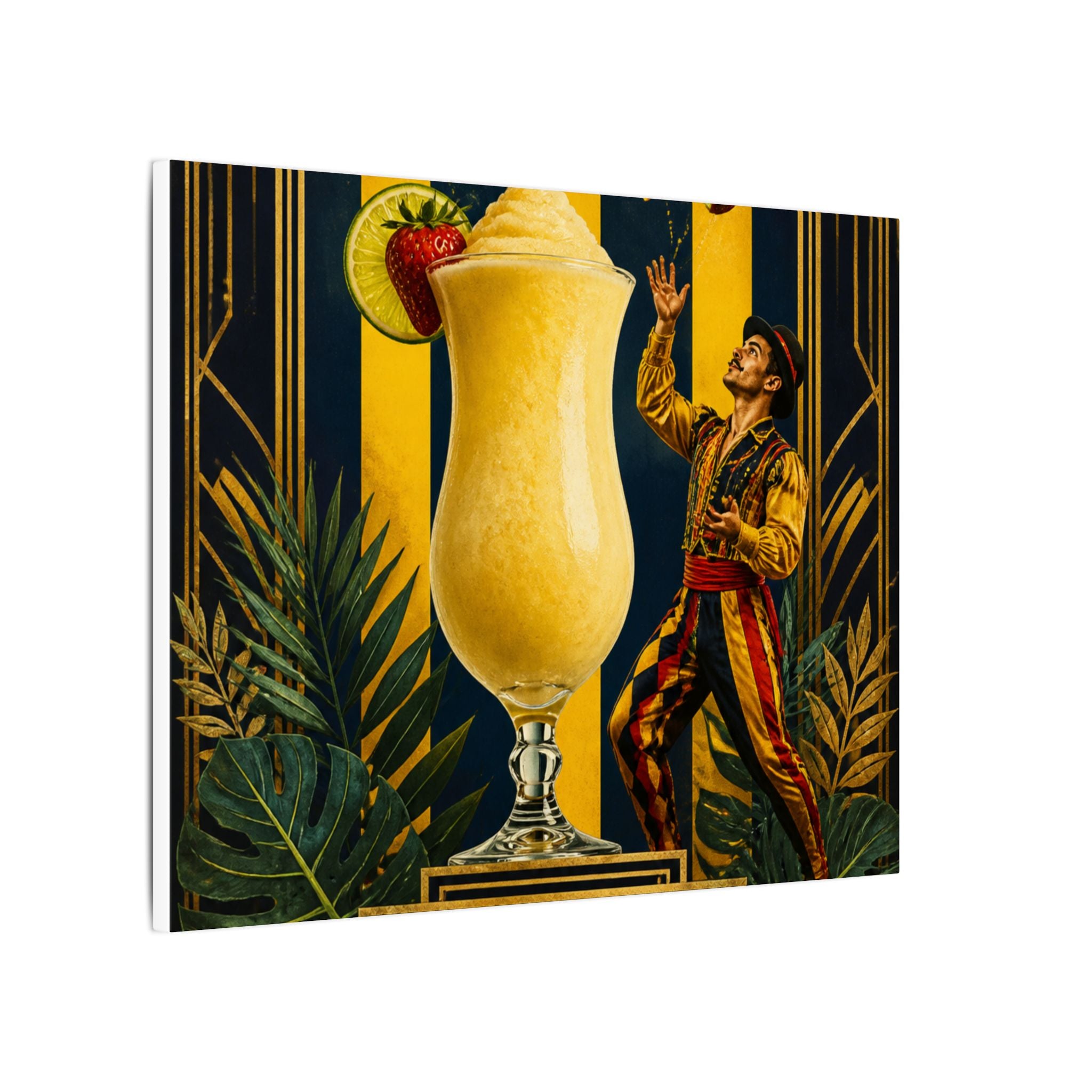 Daiquiri Fruit Juggler Wall Art Canvas 24×36 Art Deco Bar Area Decor Maximalist Print