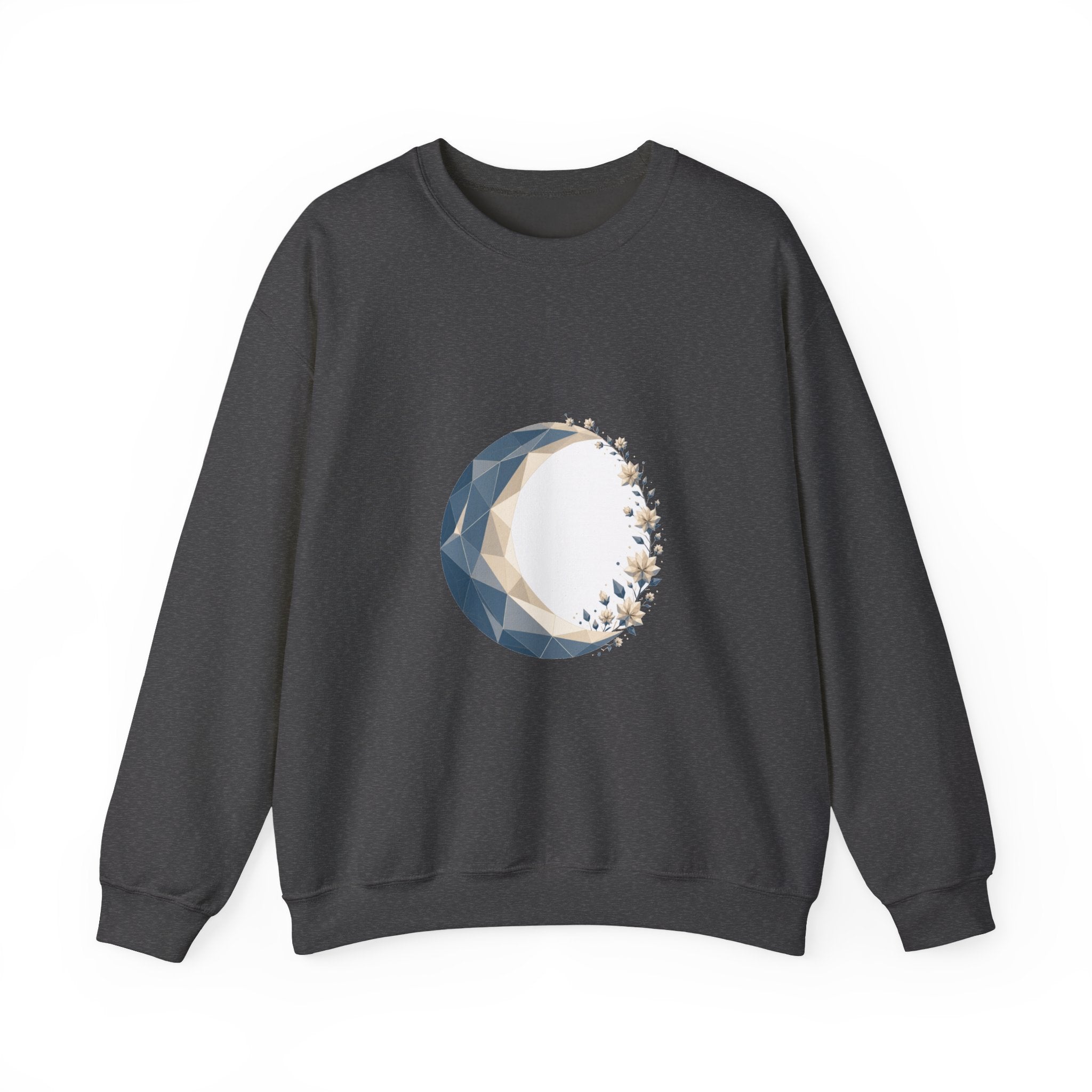 Matching Couple Sweatshirt - Waxing & Waning Moon Matching Couple Comfort Colors Crew Geometric Art His Hers Love Gift - Design A