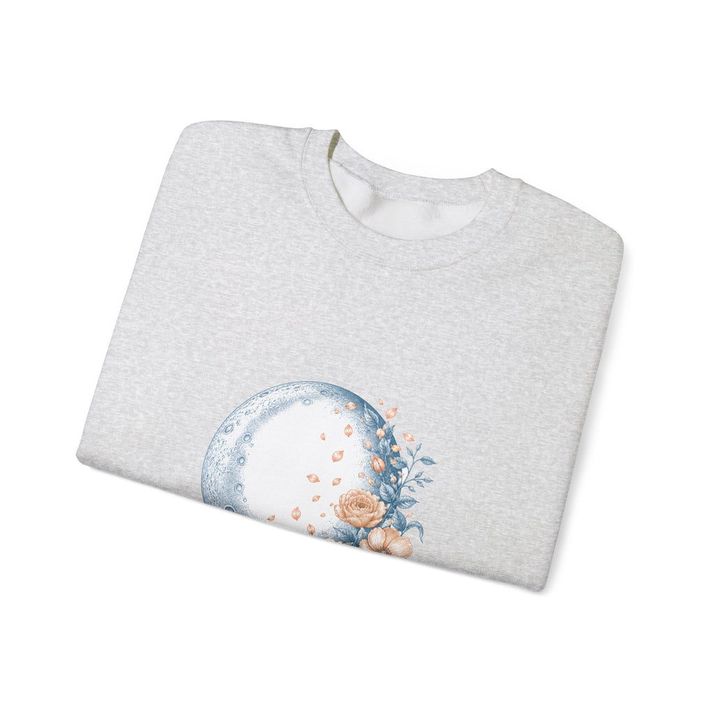 Matching Couple Sweatshirt - Waxing & Waning Moon Matching Couple Crewneck Sweatshirt Vintage Art His Hers Wedding Gift - Design B