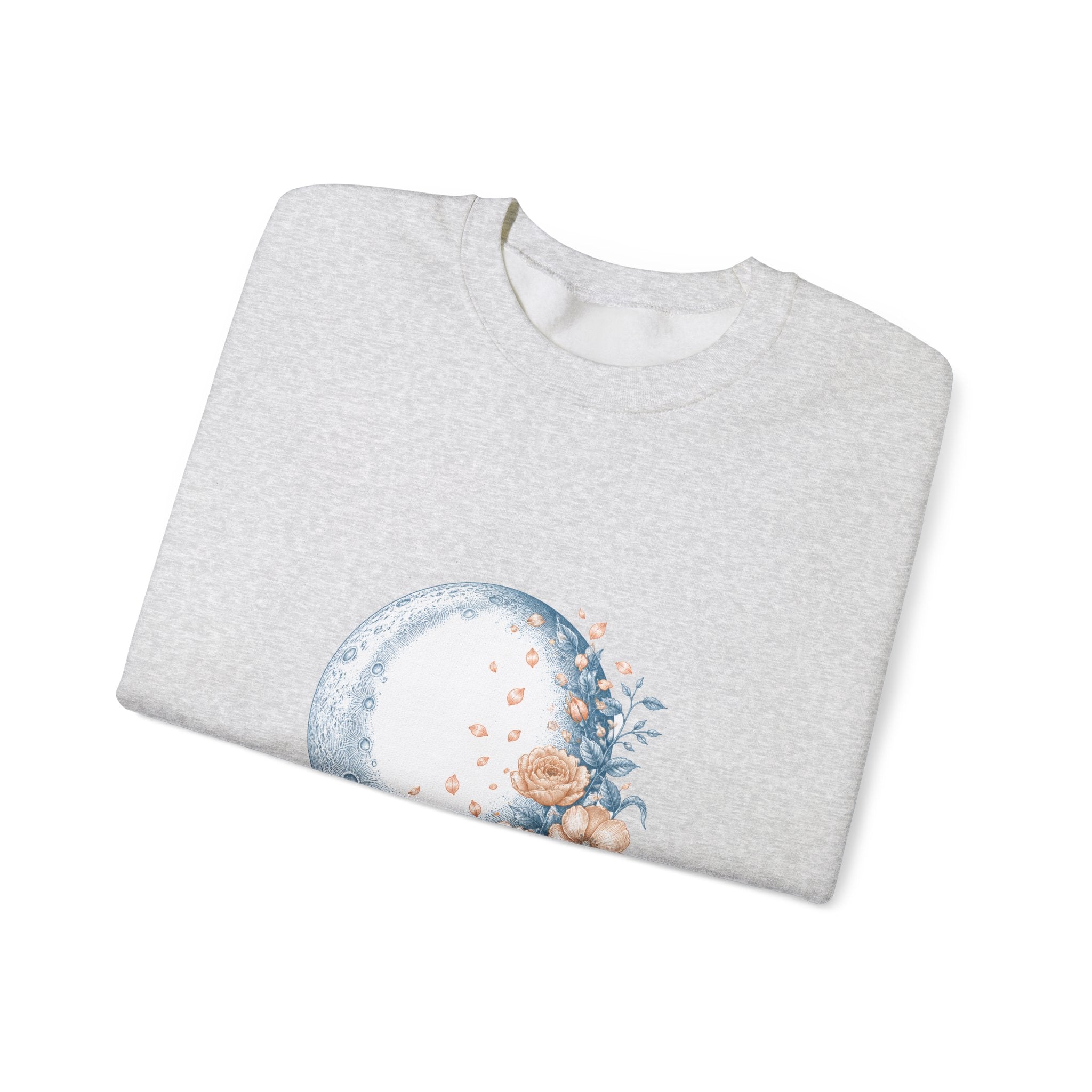 Matching Couple Sweatshirt - Waxing & Waning Moon Matching Couple Crewneck Sweatshirt Vintage Art His Hers Wedding Gift - Design B