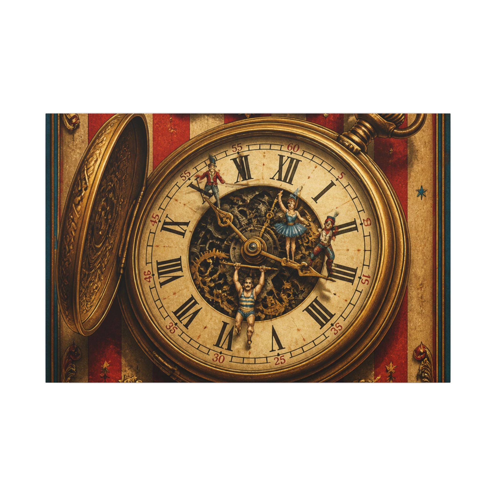 Pocket Watch Performers Wall Art Canvas 16×20 Baroque Home Office Decor Maximalist Print