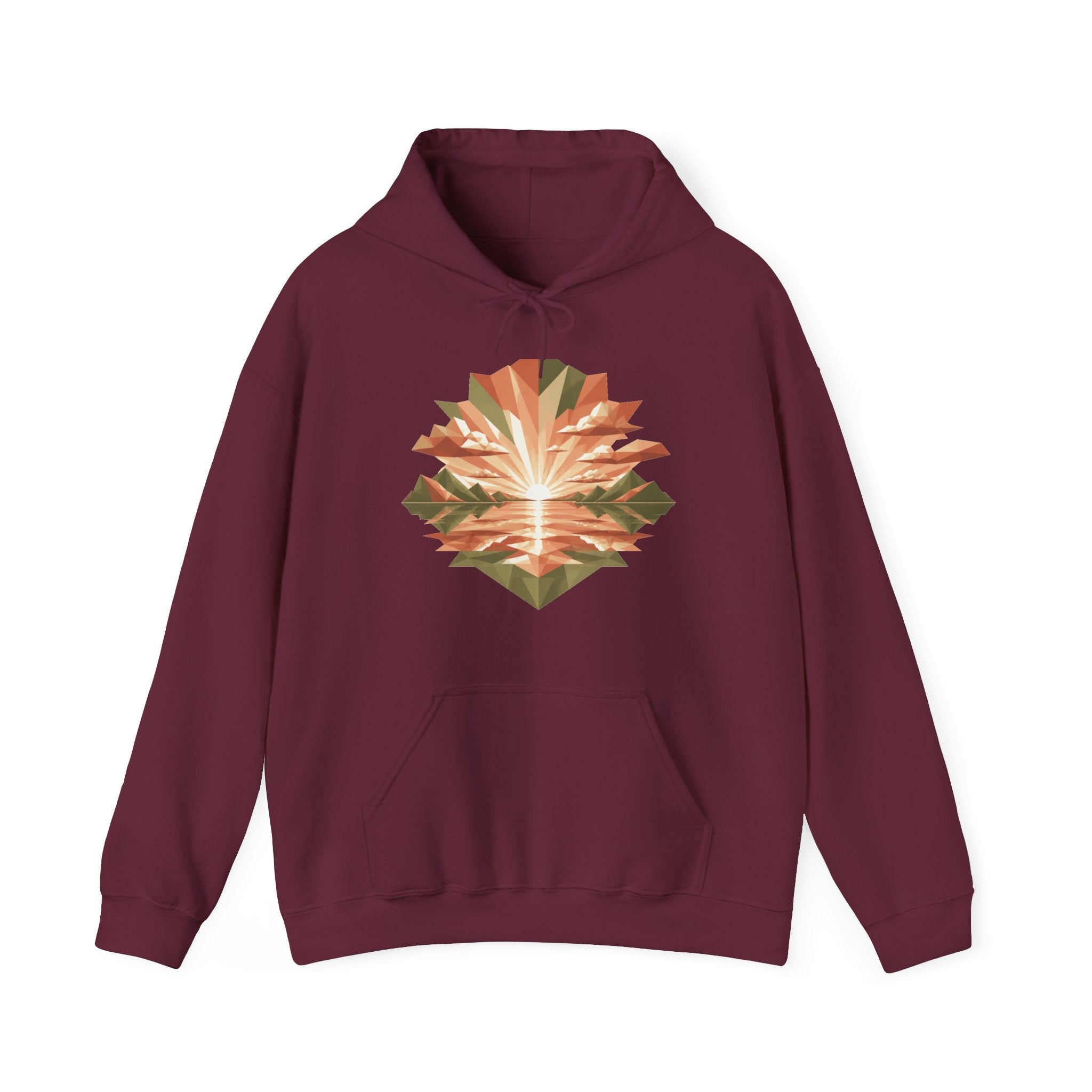 Matching Couple Sweatshirt - Sunrise & Sunset Matching Couple Hooded Sweatshirt Geometric Art His Hers Couple Gift - Design A