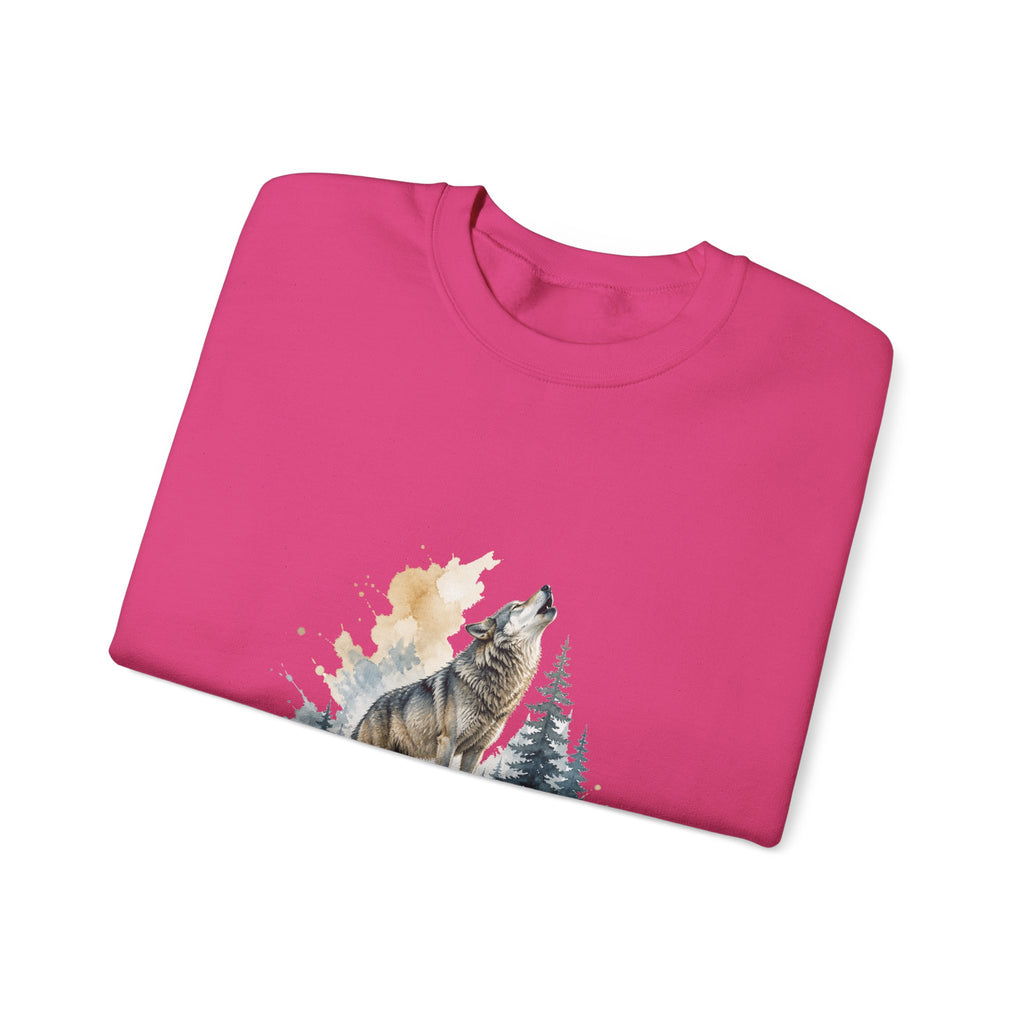Matching Couple Sweatshirt - Wolf & Dove Matching Couple Premium Fleece Sweatshirt Watercolor Art His Hers Birthday Gift - Design A