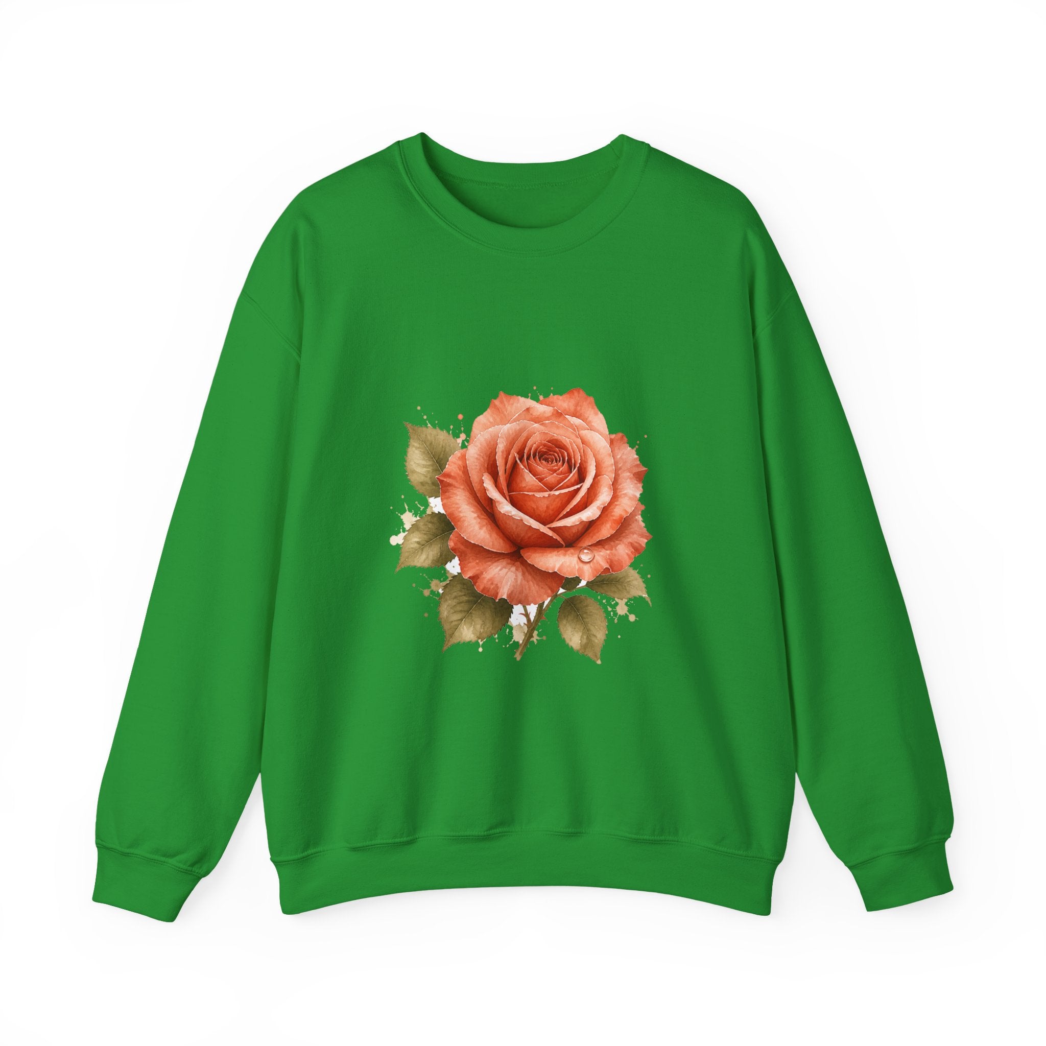 Matching Couple Sweatshirt - Rose & Thorn Matching Couple Premium Fleece Sweatshirt Watercolor Art His Hers Birthday Gift - Design A