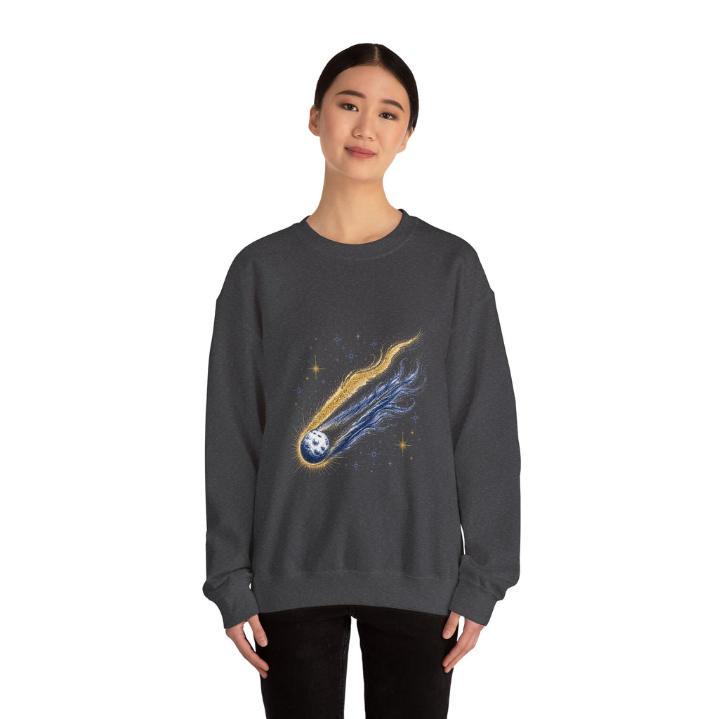 Matching Couple Sweatshirt - Comet & Asteroid Matching Couple Comfort Colors Crew Hand-Drawn Art His Hers Anniversary Gift - Design A