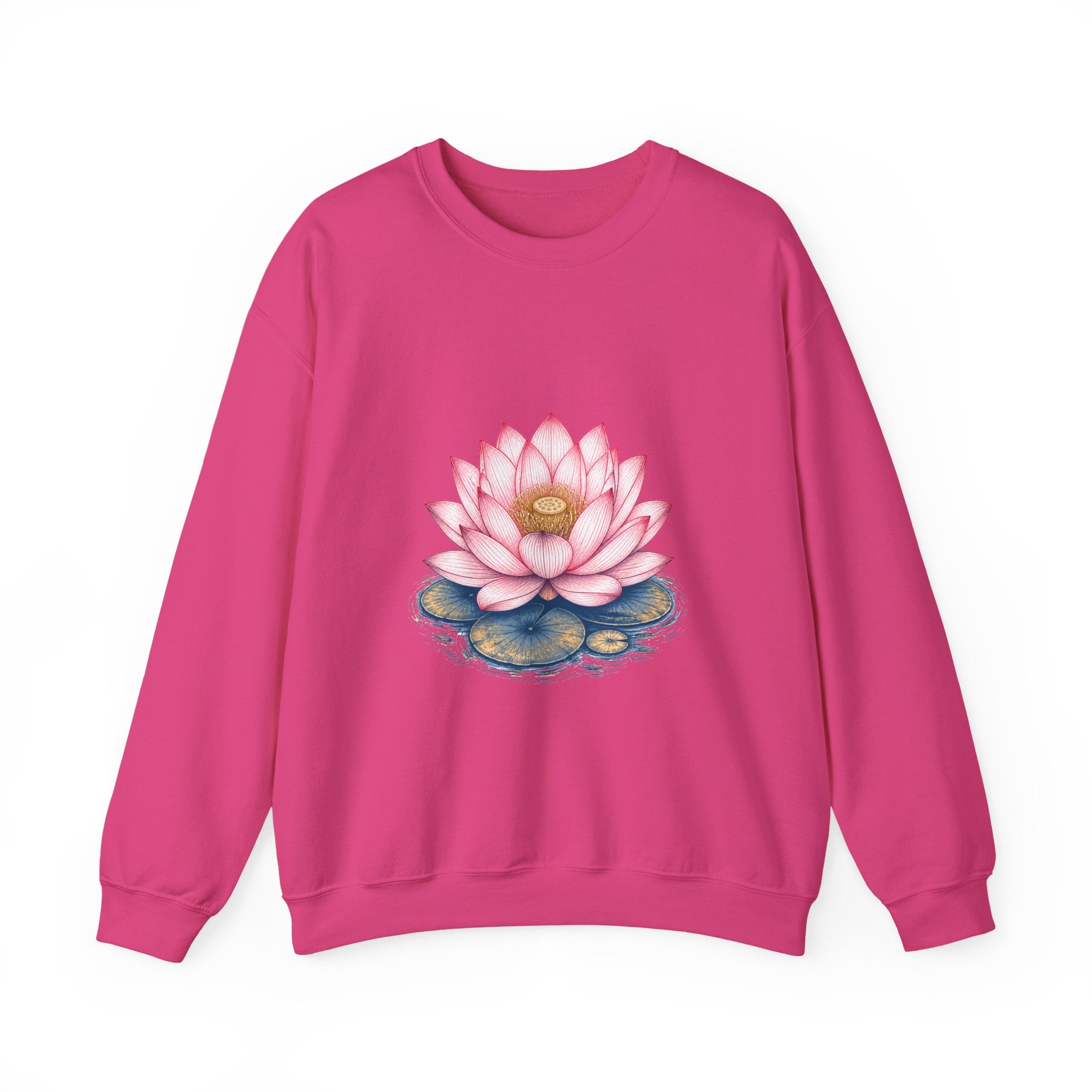 Matching Couple Sweatshirt - Open & Closed Lotus Matching Couple Premium Fleece Sweatshirt Hand-Drawn Art His Hers Anniversary Gift - Design A