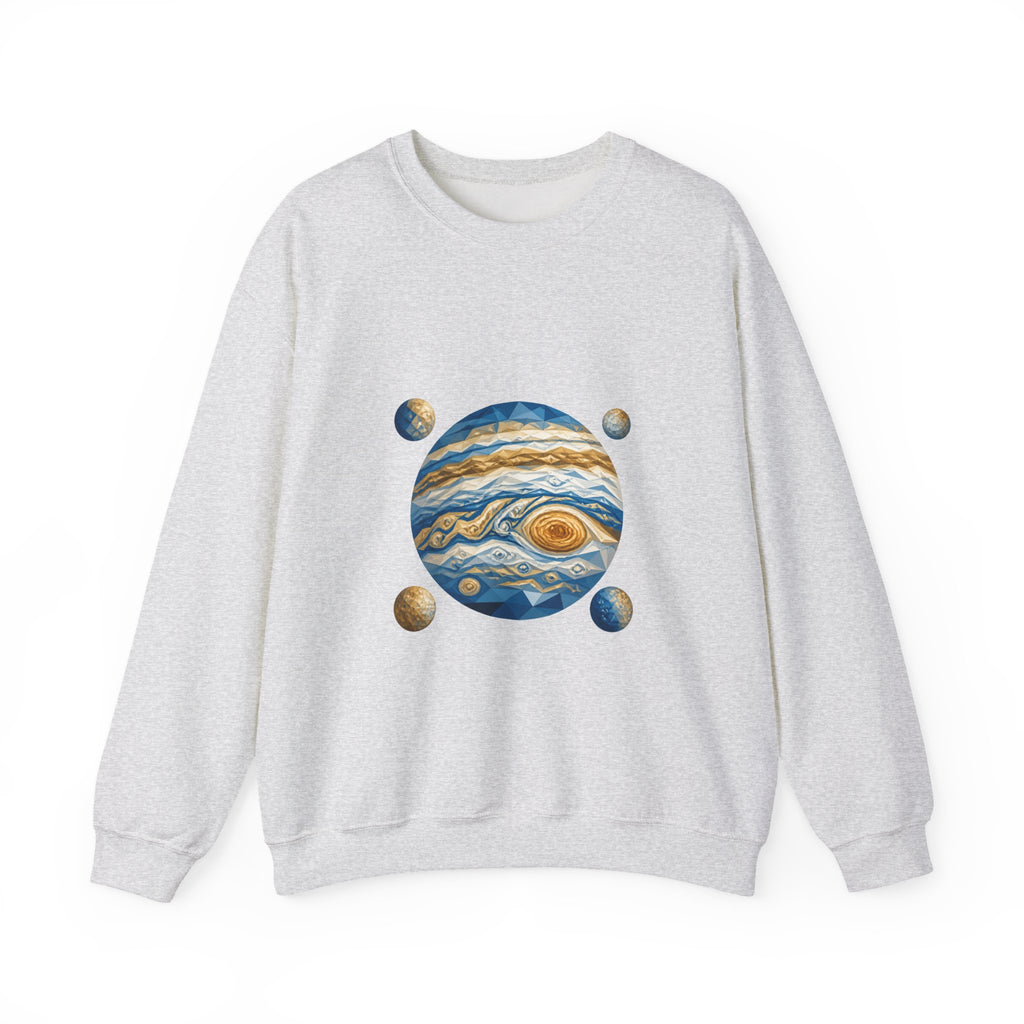 Matching Couple Sweatshirt - Saturn & Jupiter Matching Couple Premium Fleece Sweatshirt Geometric Art His Hers Love Gift - Design B