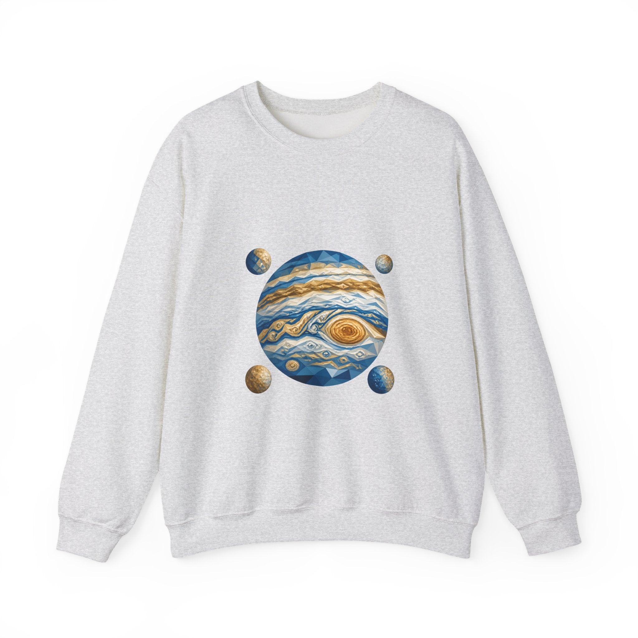 Matching Couple Sweatshirt - Saturn & Jupiter Matching Couple Premium Fleece Sweatshirt Geometric Art His Hers Love Gift - Design B