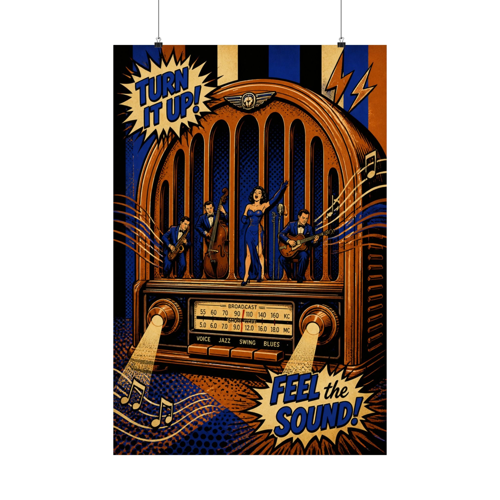 Vintage Radio Stage Wall Art Poster 18×24 Pop Art Living Room Decor Maximalist Print