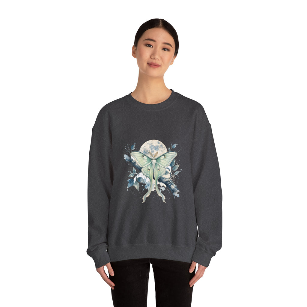 Matching Couple Sweatshirt - Butterfly & Moth Matching Couple Comfort Colors Crew Watercolor Art His Hers Birthday Gift - Design B