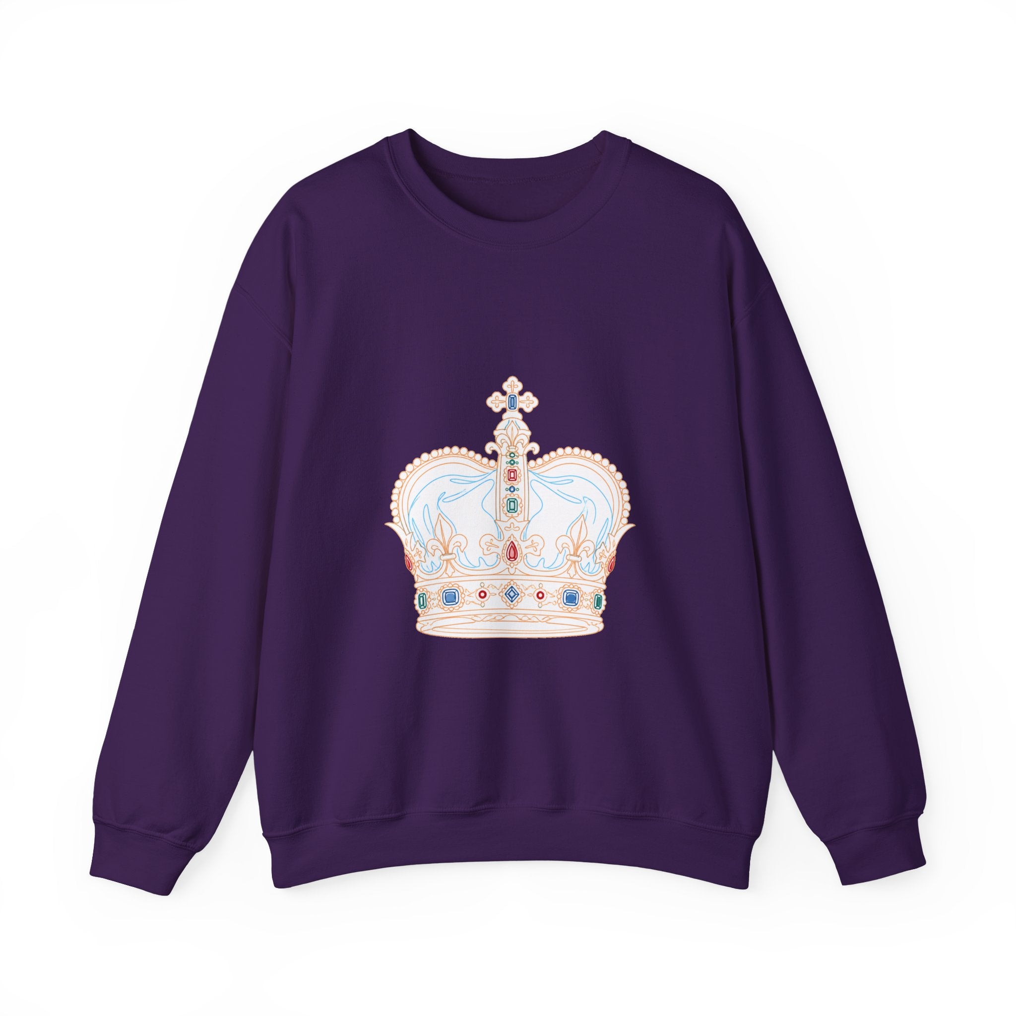 Matching Couple Sweatshirt - Crown & Shield Matching Couple Comfort Colors Crew Minimalist Art His Hers Christmas Gift - Design A